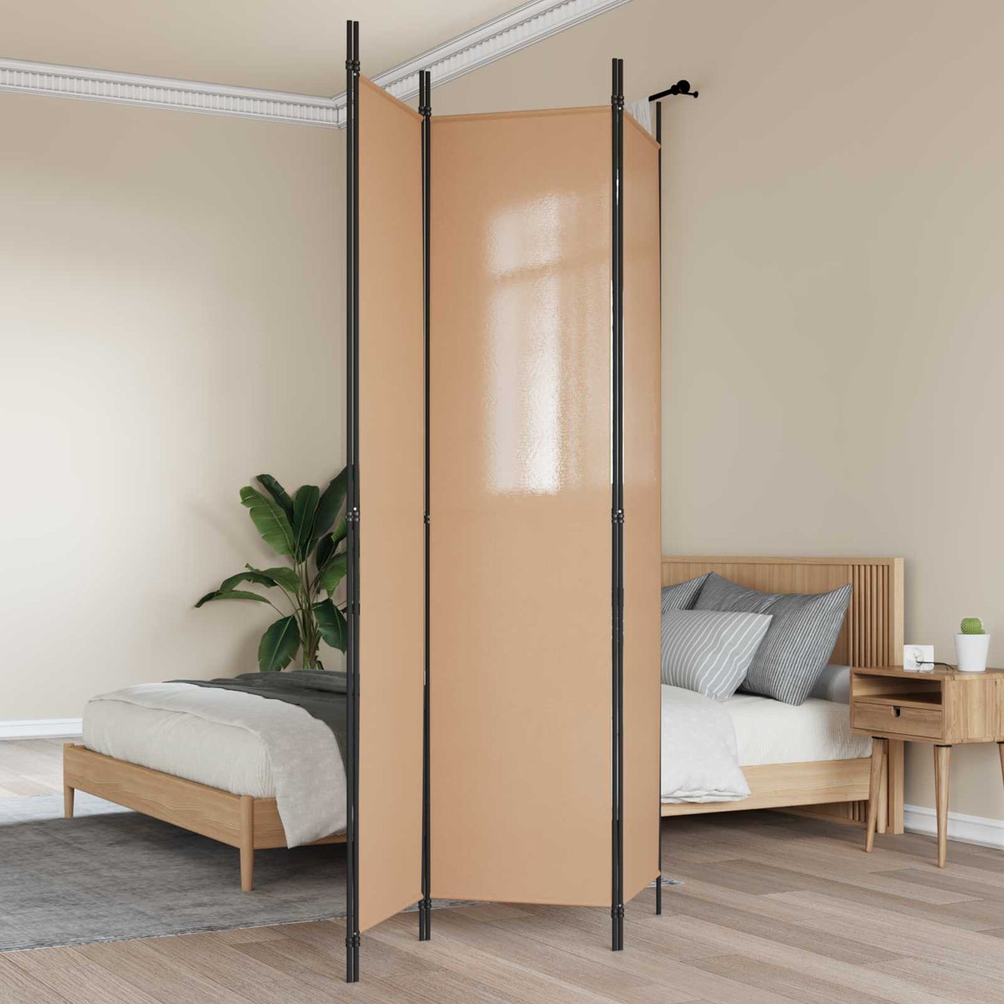 Raumteiler Beige 150 x 220 cm Stoff