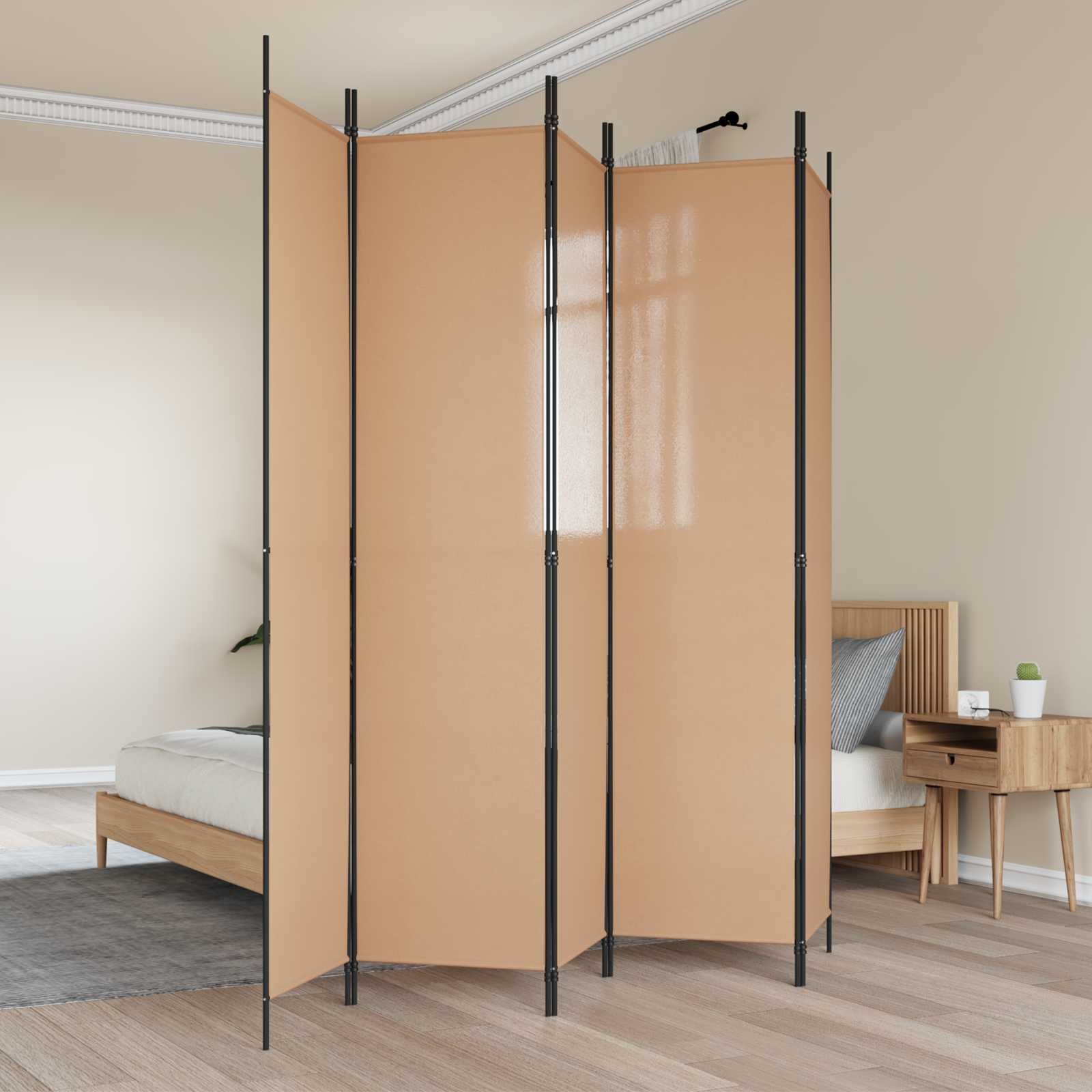 Raumteiler Beige 250 x 220 cm Stoff