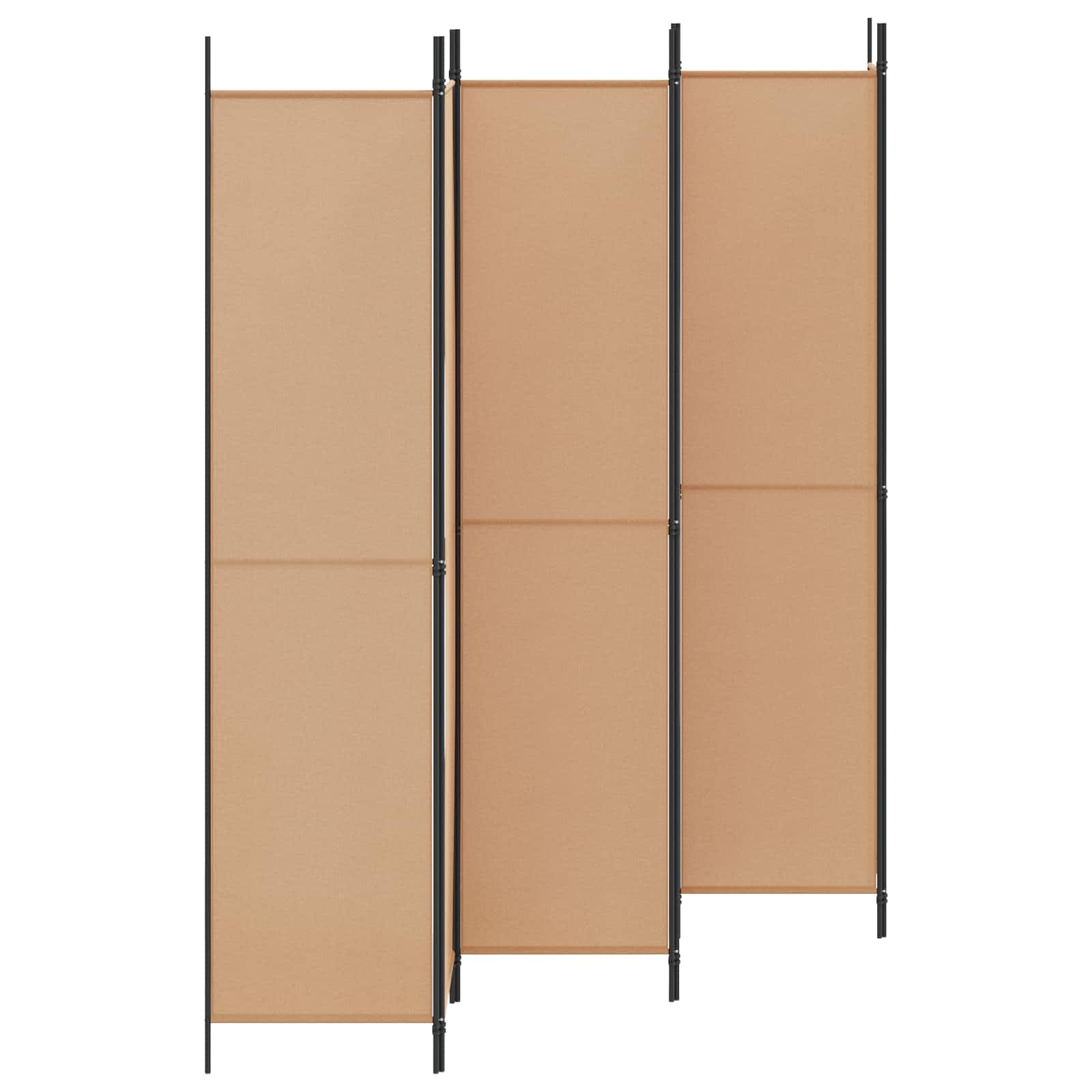 6-teiliger Raumtrenner Beige 300 x 220 cm Stoff