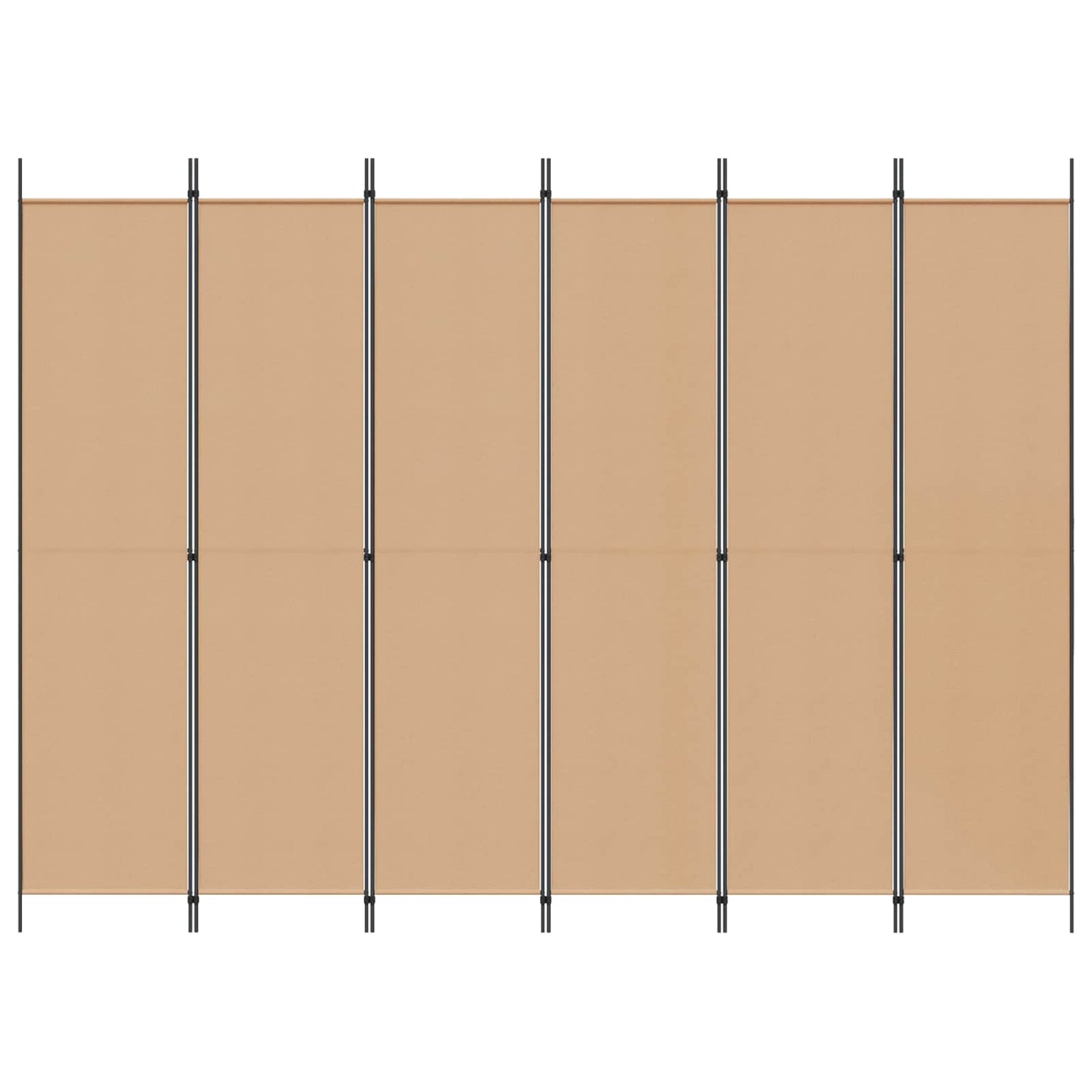 6-teiliger Raumtrenner Beige 300 x 220 cm Stoff