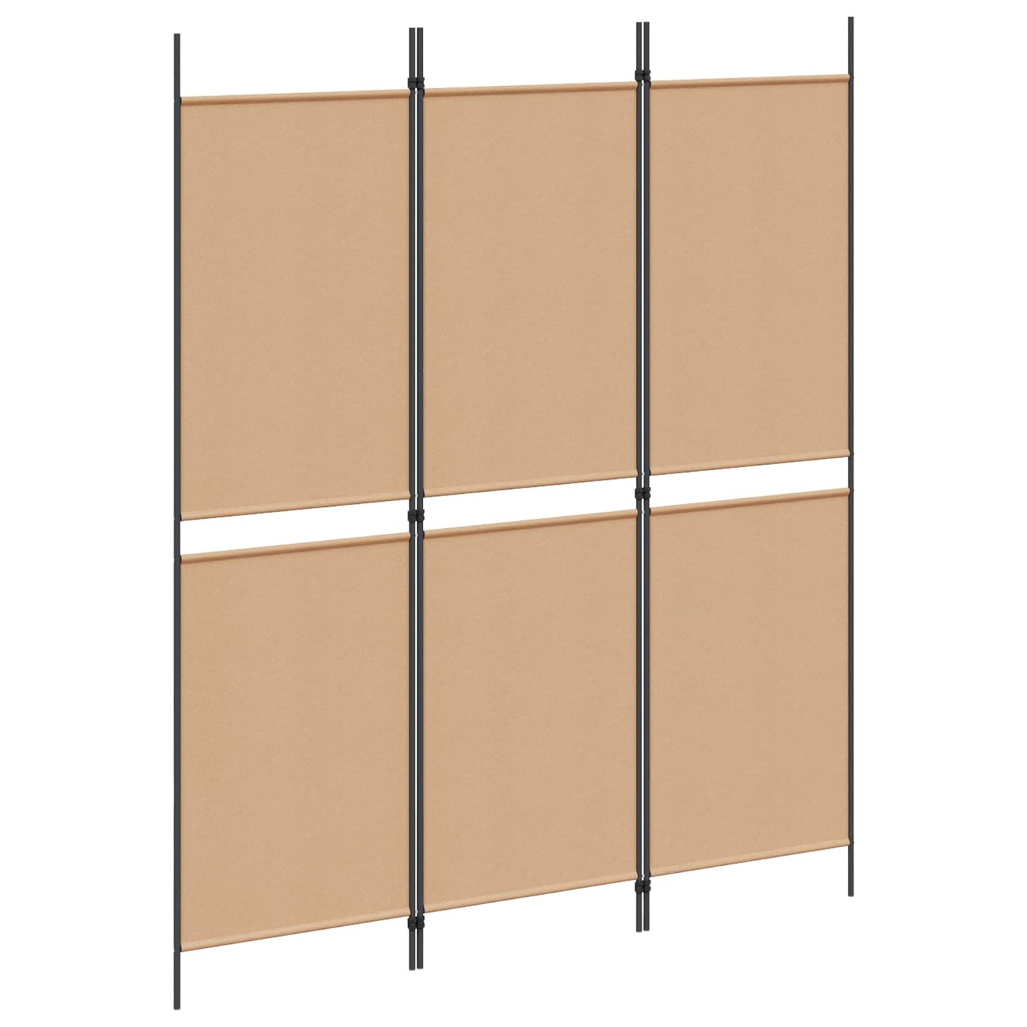3-teiliger Raumteiler Beige 150 x 180 cm Stoff