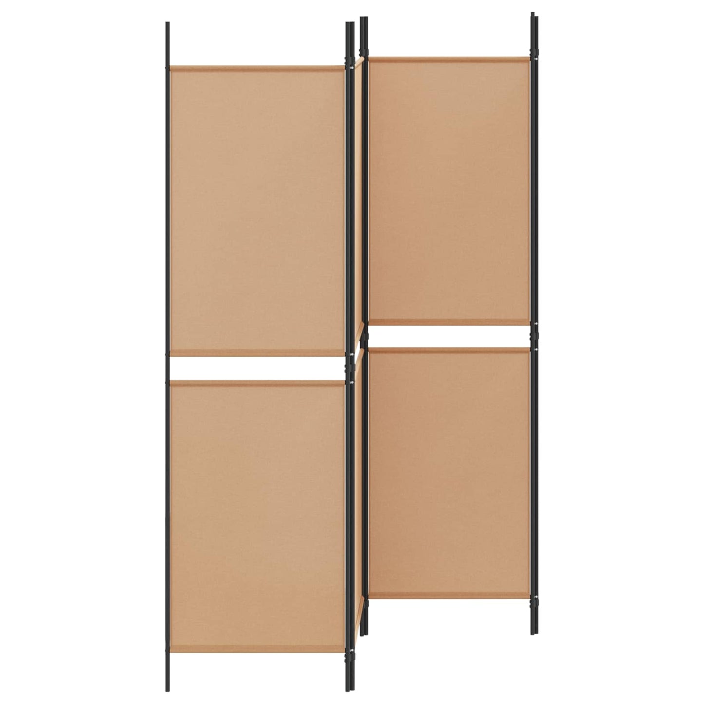 4-teiliger Raumteiler Beige 200 x 180 cm Stoff