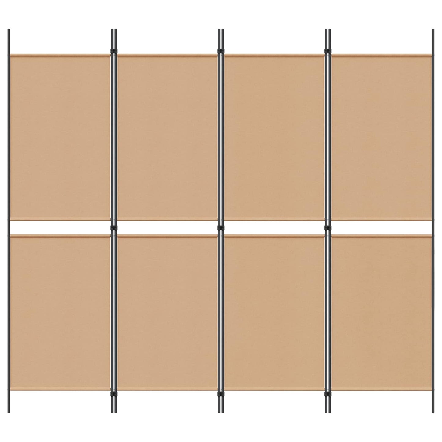 4-teiliger Raumteiler Beige 200 x 180 cm Stoff