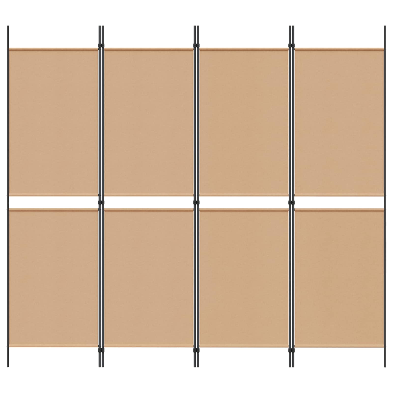 4-teiliger Raumteiler Beige 200 x 180 cm Stoff
