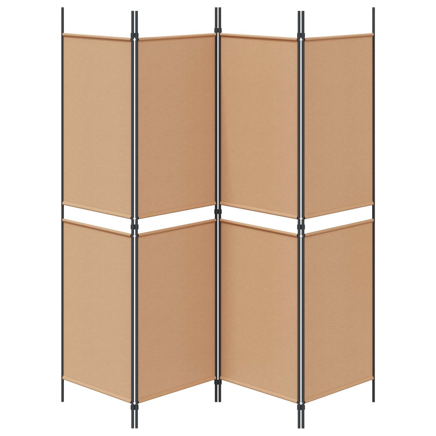 4-teiliger Raumteiler Beige 200 x 180 cm Stoff