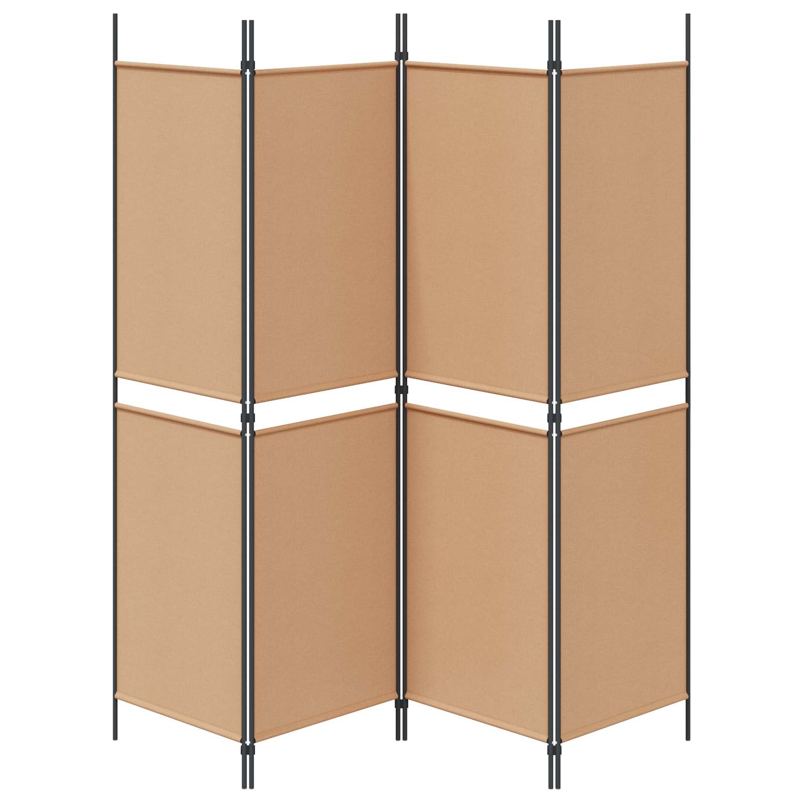 4-teiliger Raumteiler Beige 200 x 180 cm Stoff