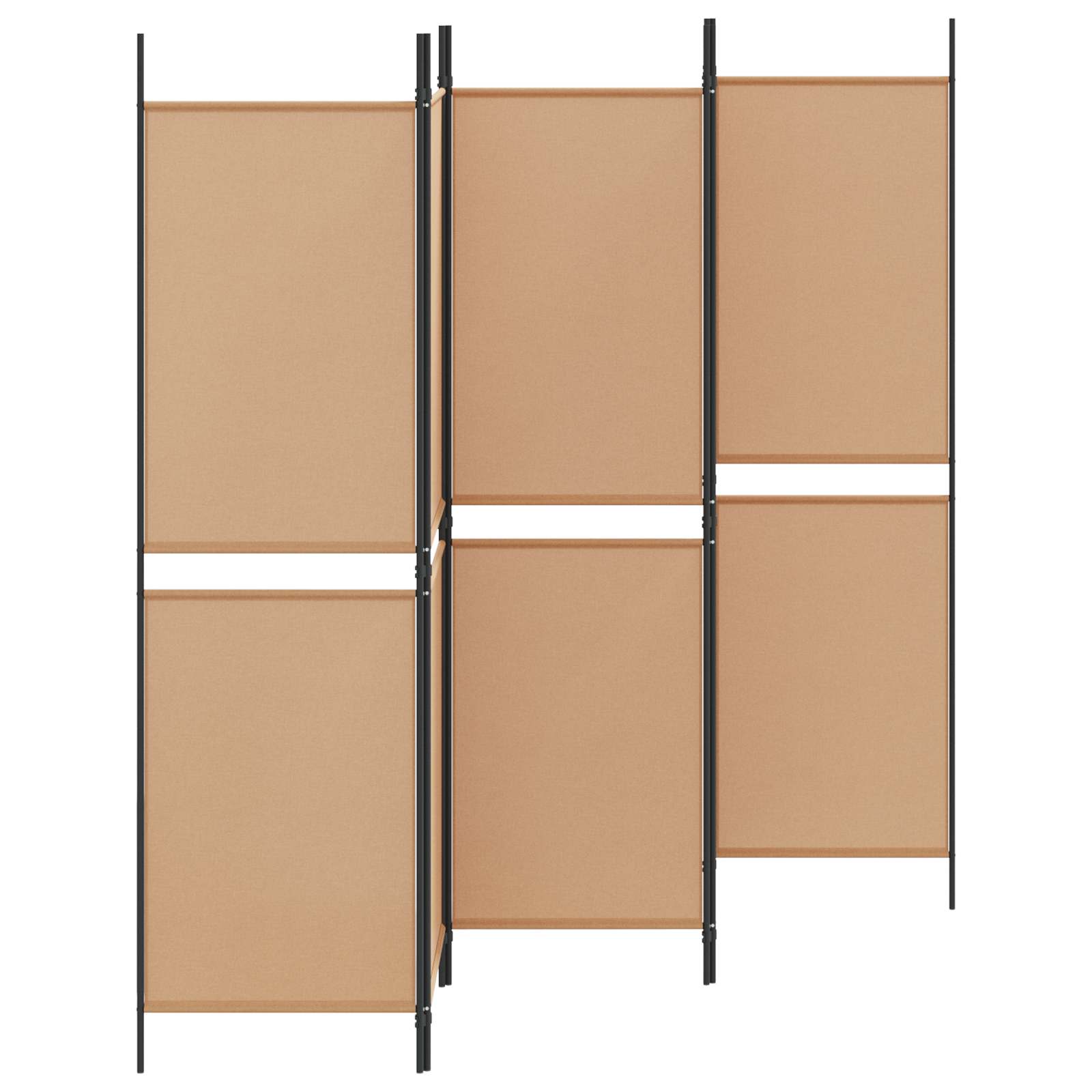 5-teiliger Raumteiler Beige 250 x 180 cm Stoff