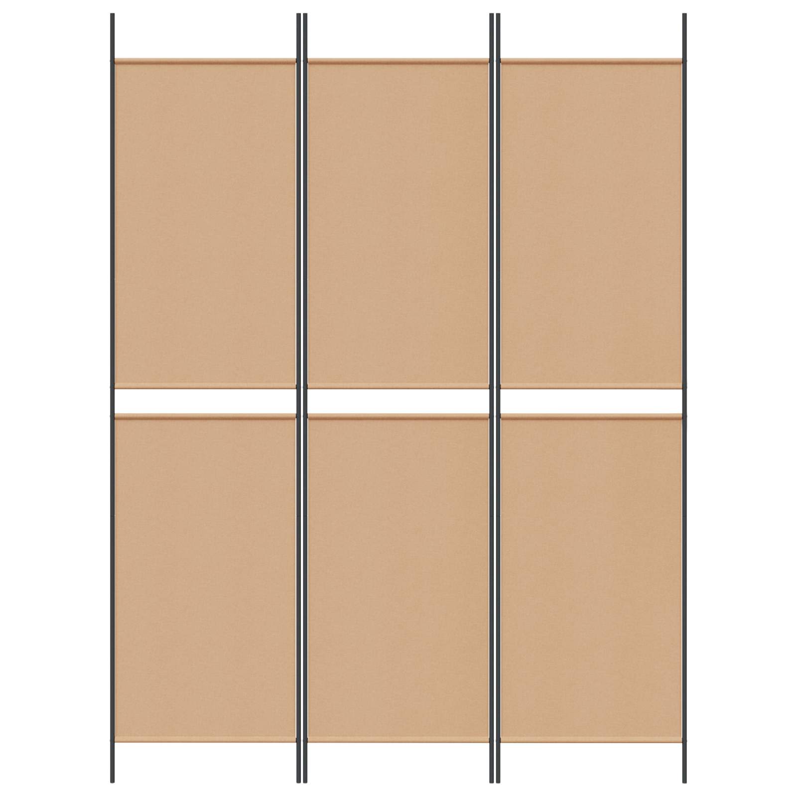 3-teiliger Raumteiler Beige 150 x 200 cm Stoff