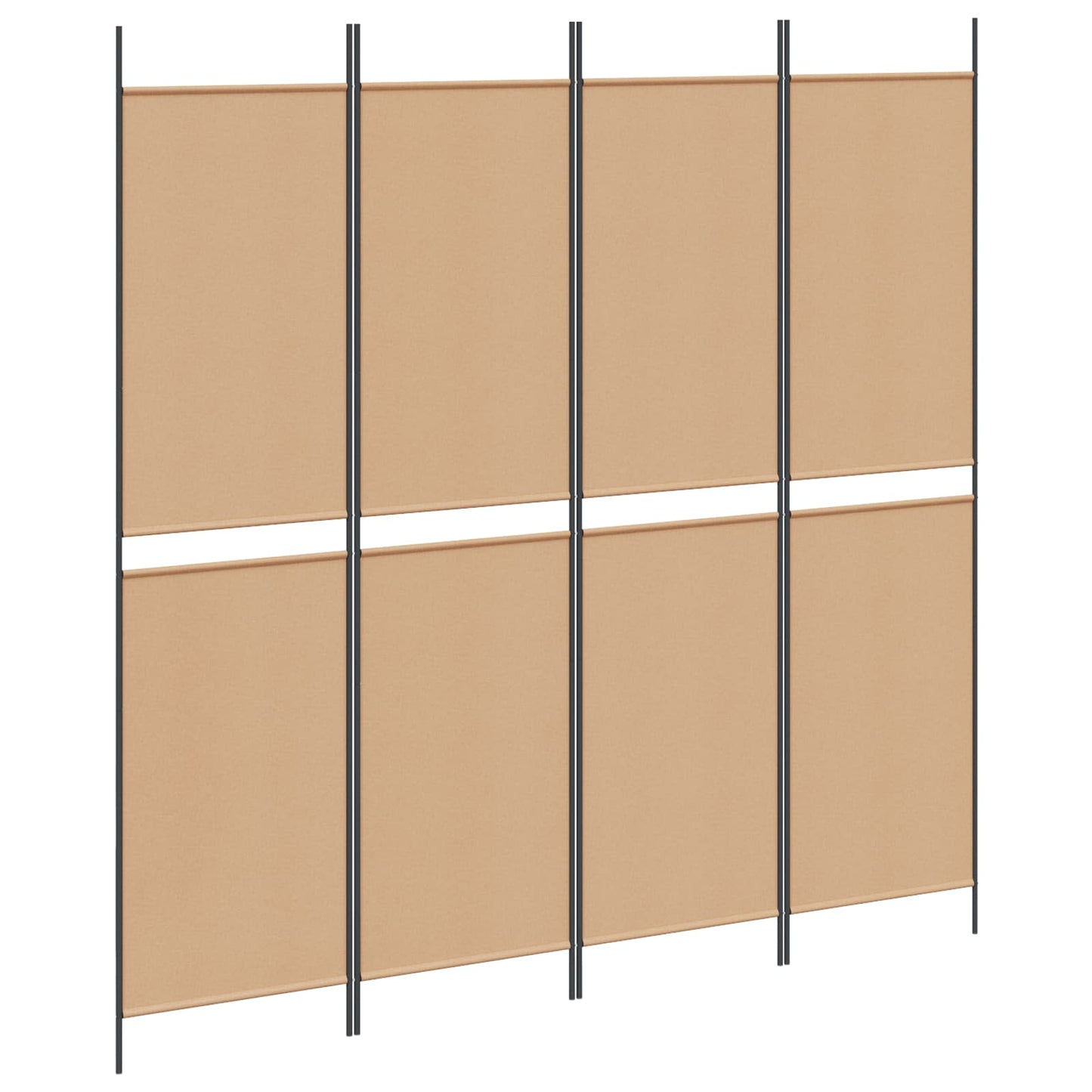 4-teiliger Raumteiler Beige 200 x 200 cm Stoff