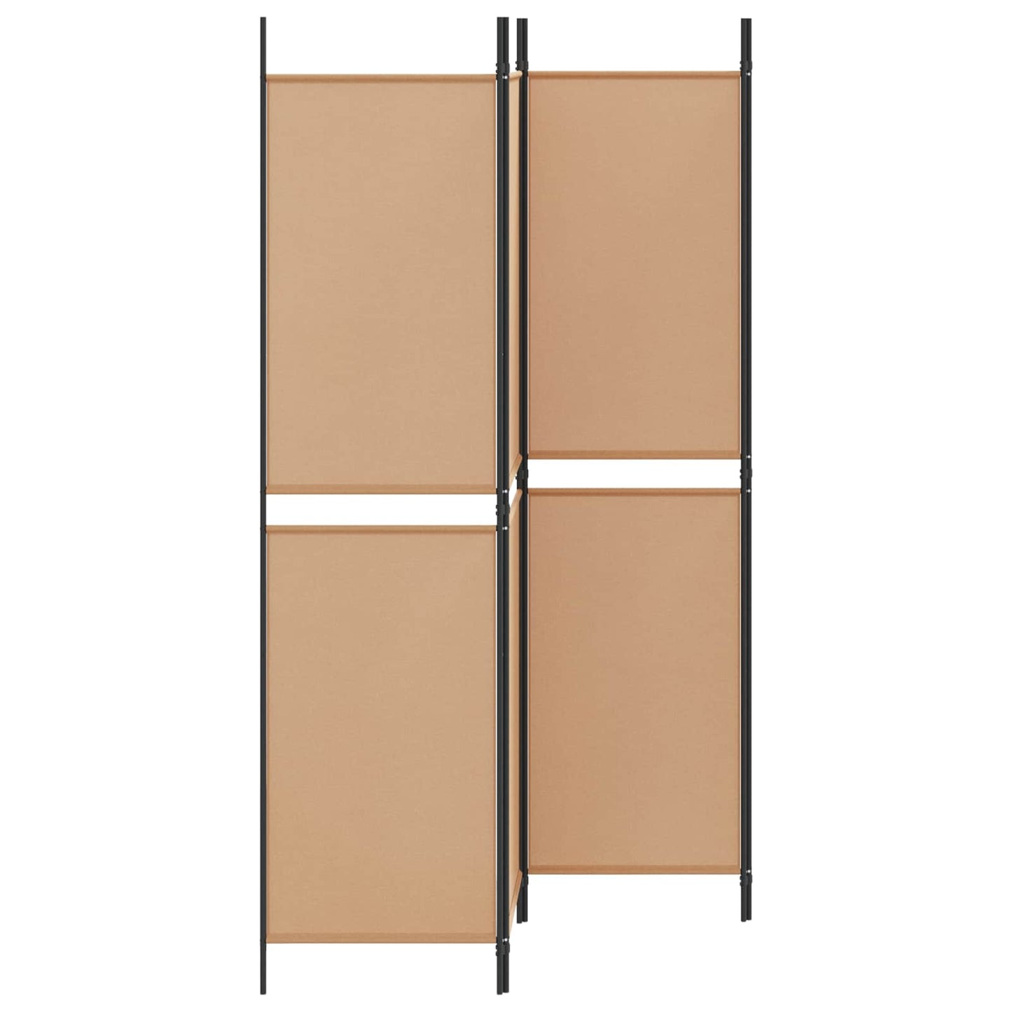 4-teiliger Raumteiler Beige 200 x 200 cm Stoff