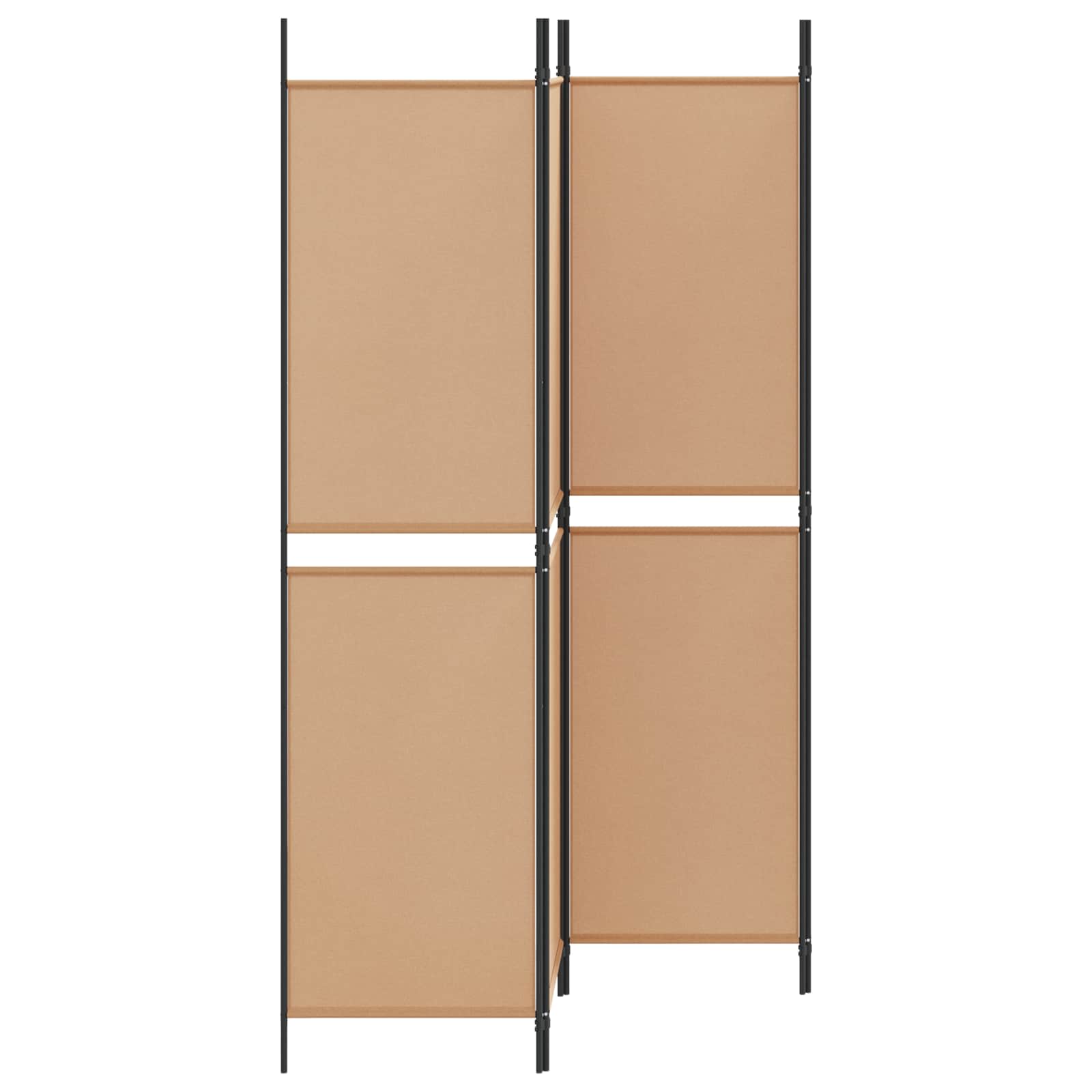 4-teiliger Raumteiler Beige 200 x 200 cm Stoff