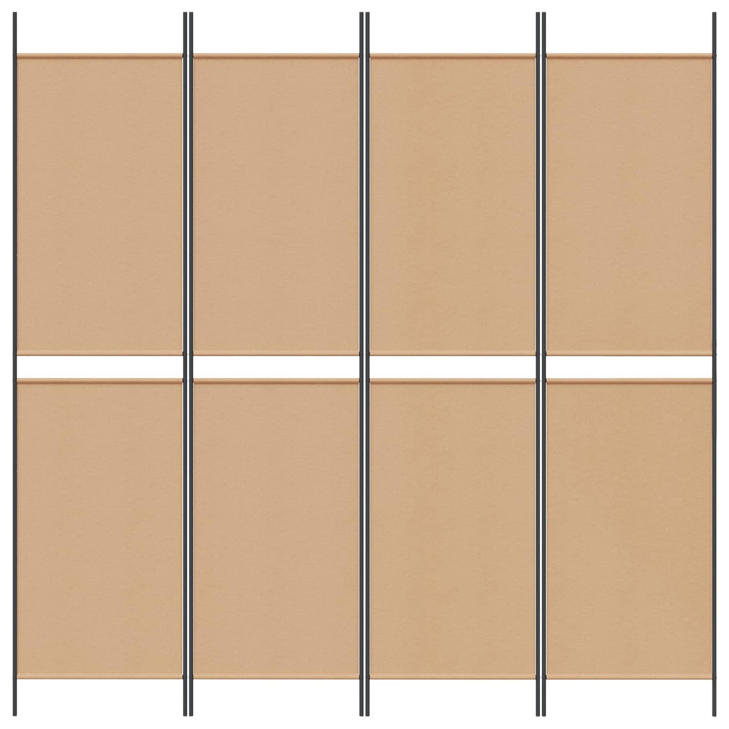 4-teiliger Raumteiler Beige 200 x 200 cm Stoff