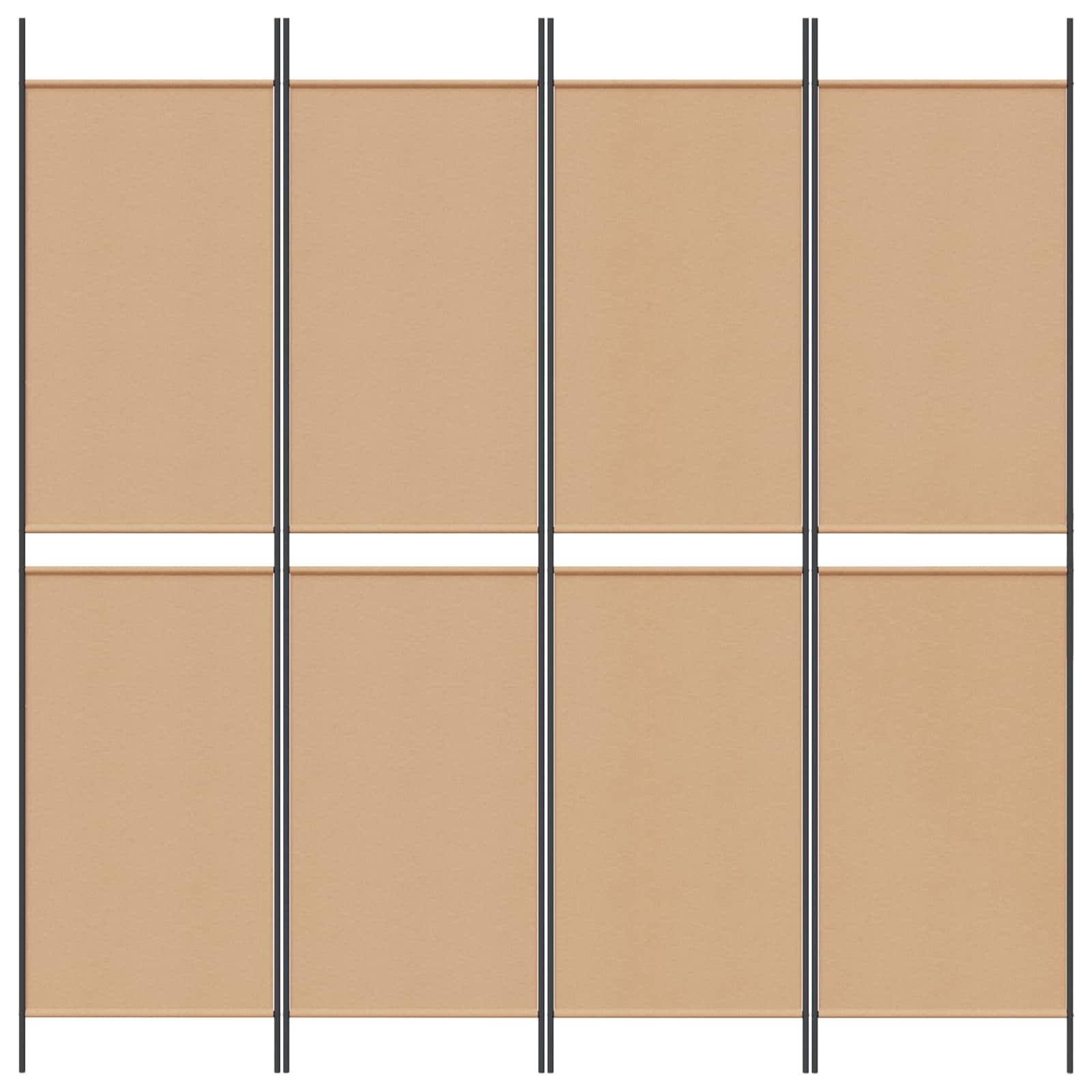 4-teiliger Raumteiler Beige 200 x 200 cm Stoff