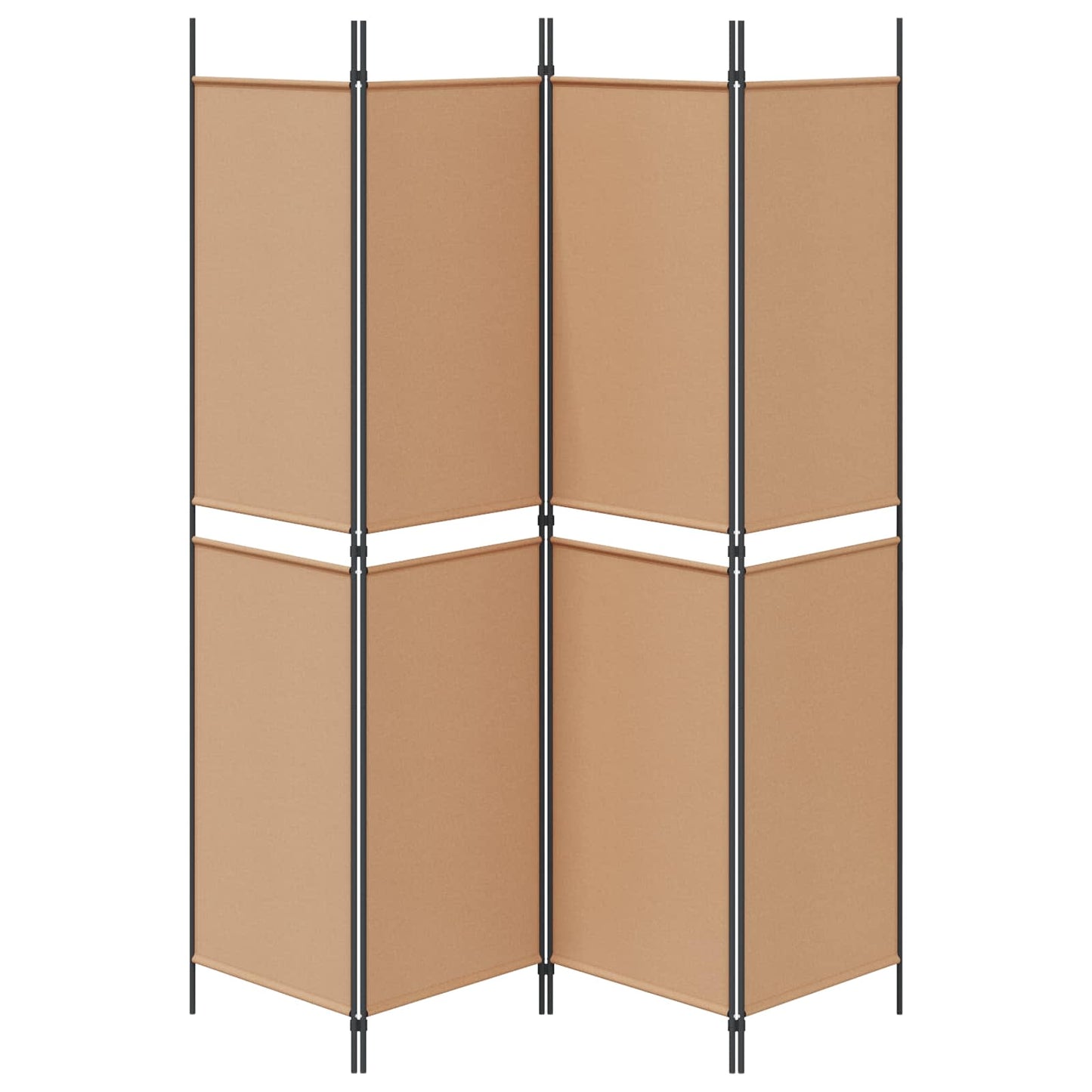 4-teiliger Raumteiler Beige 200 x 200 cm Stoff