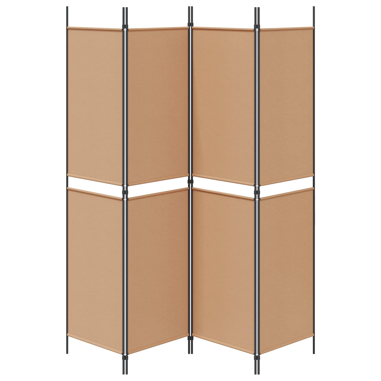 4-teiliger Raumteiler Beige 200 x 200 cm Stoff
