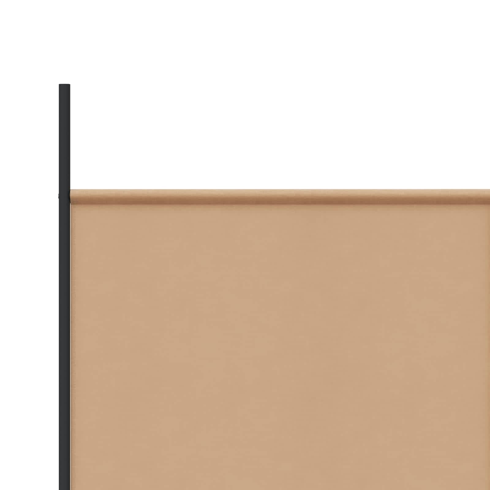 5-Panel Raumteiler Beige 250 x 200 cm Stoff
