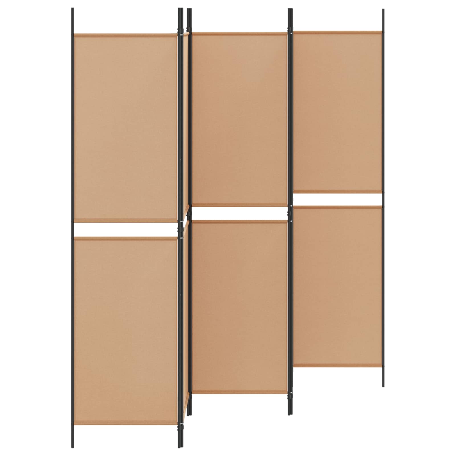 5-Panel Raumteiler Beige 250 x 200 cm Stoff