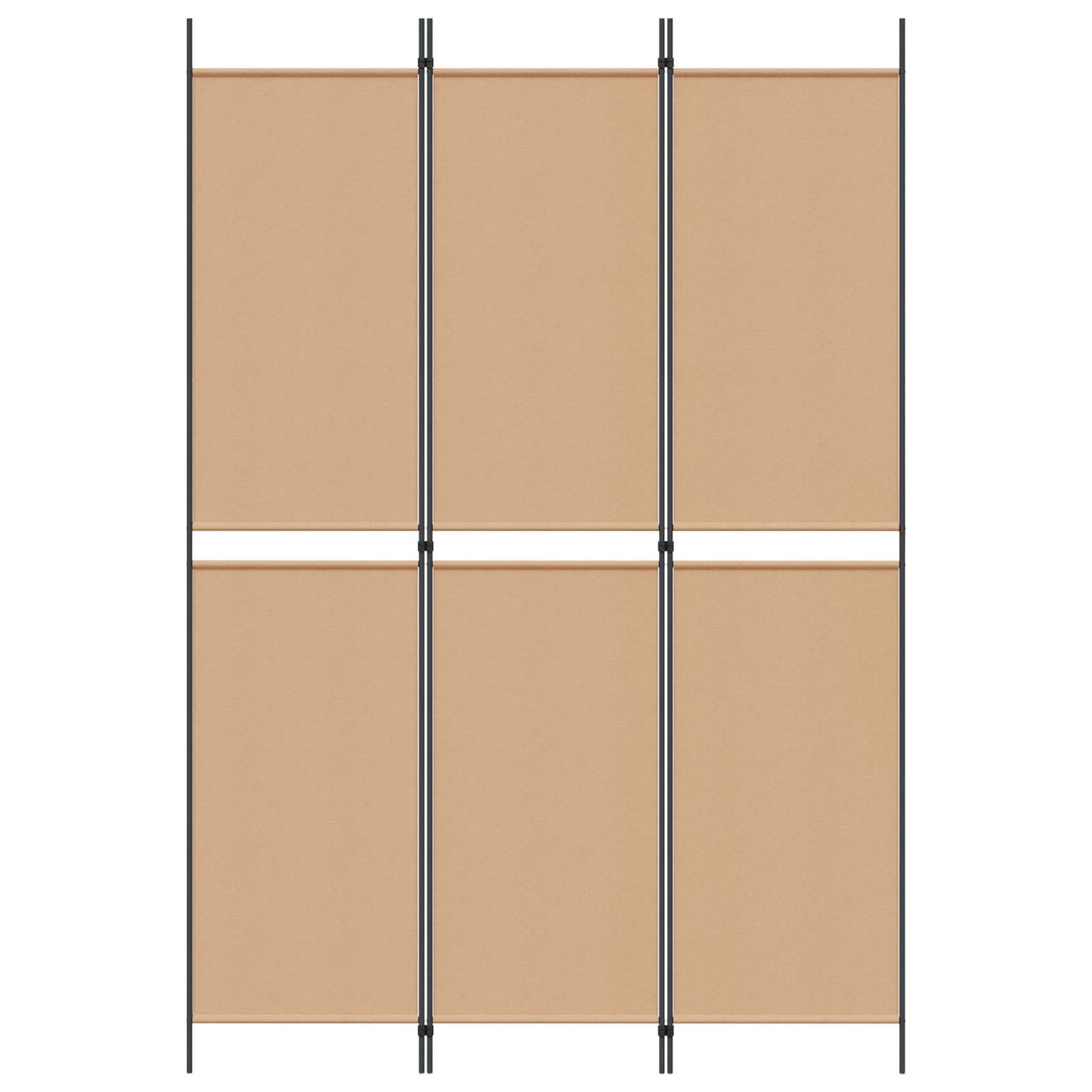 3-teiliger Raumteiler Beige 150 x 220 cm Stoff