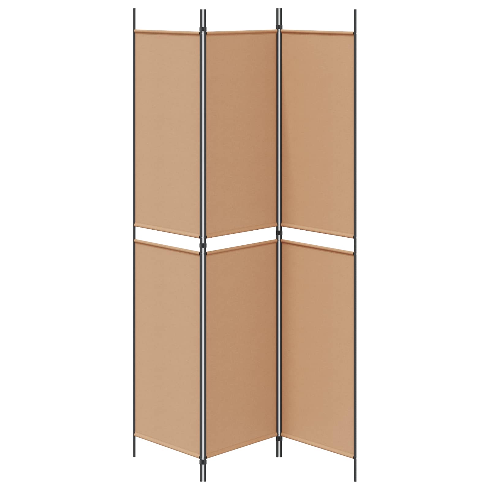 3-teiliger Raumteiler Beige 150 x 220 cm Stoff