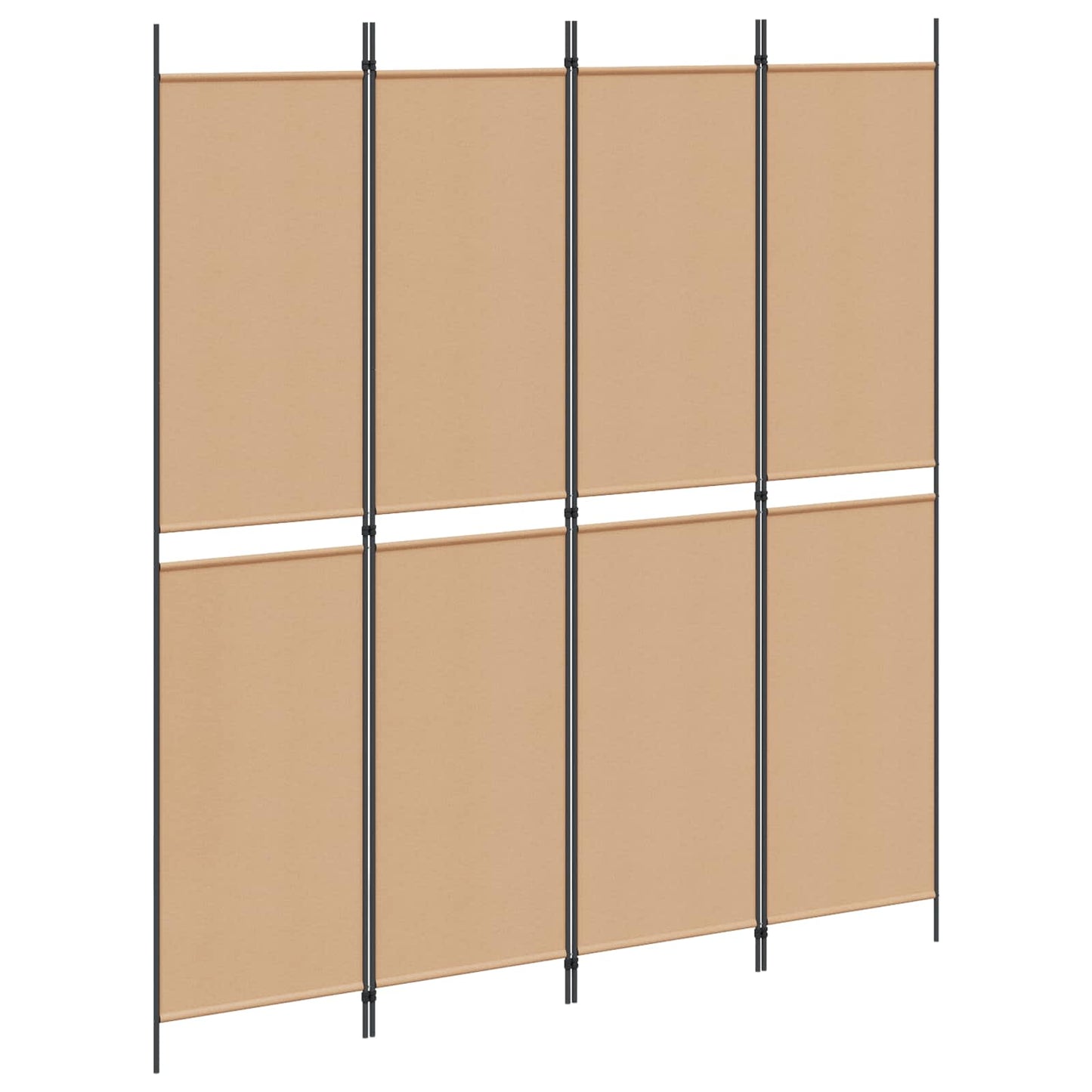 4-teiliger Raumteiler Beige 200 x 220 cm Stoff