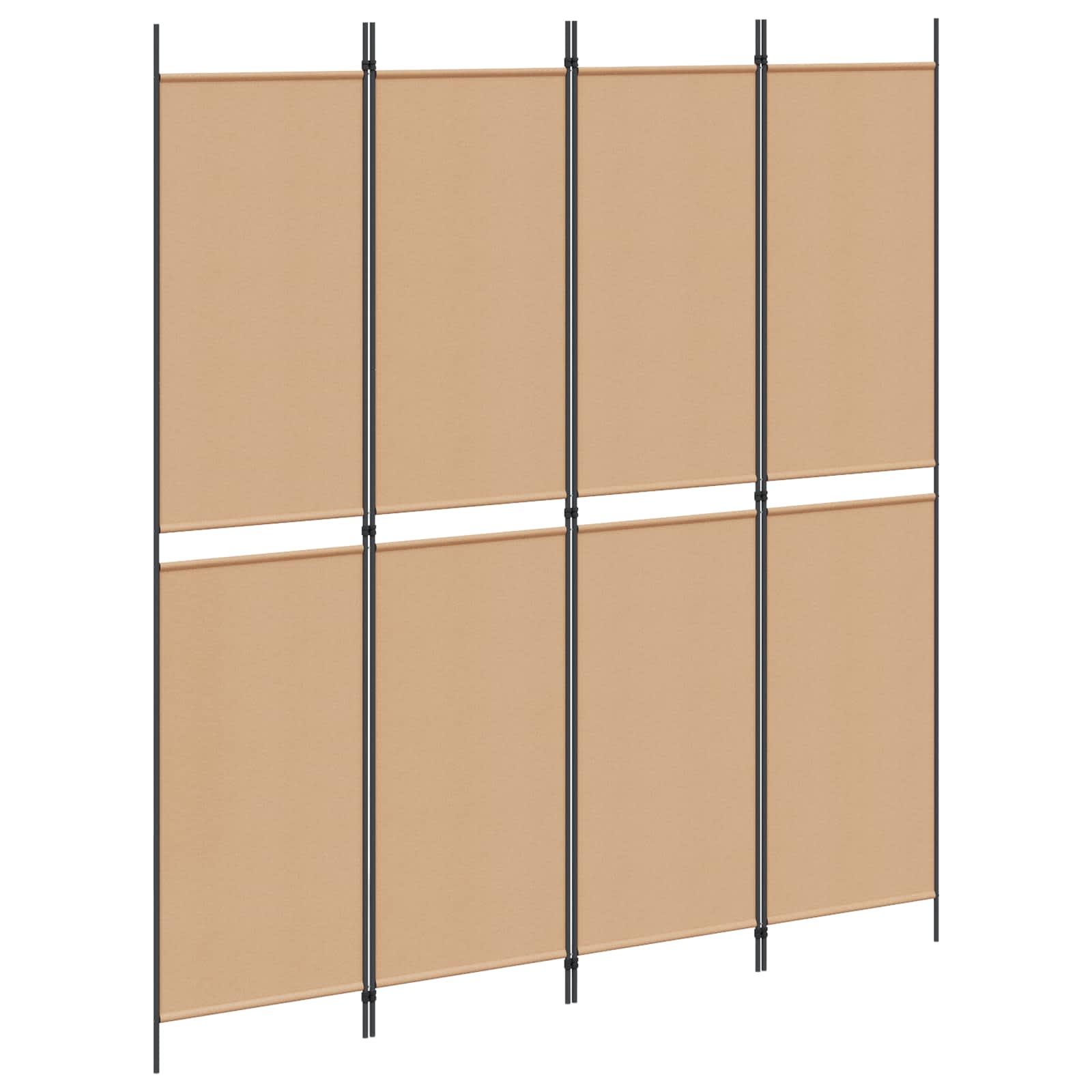 4-teiliger Raumteiler Beige 200 x 220 cm Stoff