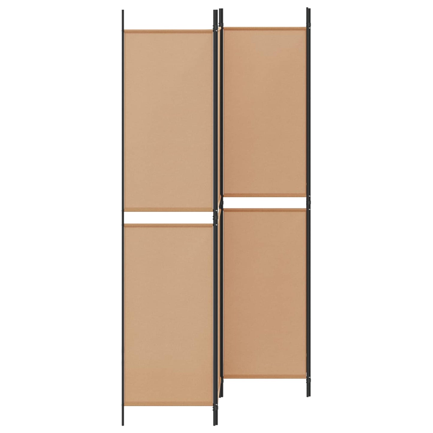 4-teiliger Raumteiler Beige 200 x 220 cm Stoff