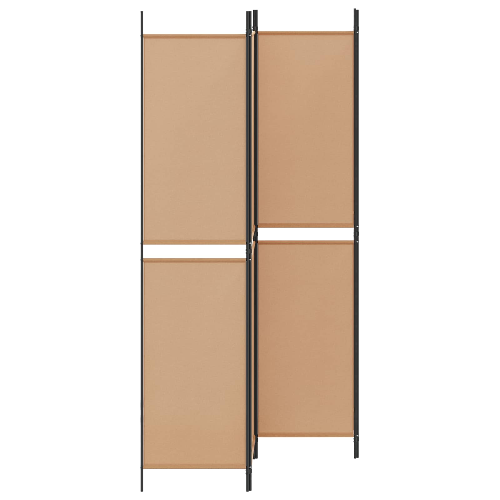 4-teiliger Raumteiler Beige 200 x 220 cm Stoff