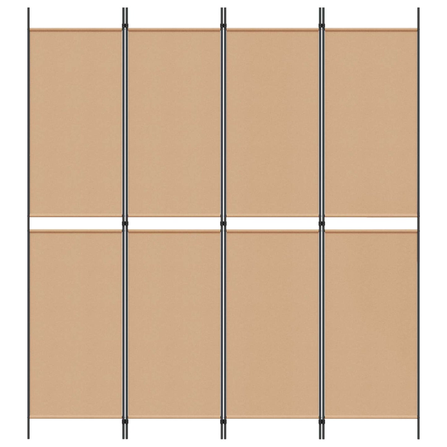 4-teiliger Raumteiler Beige 200 x 220 cm Stoff