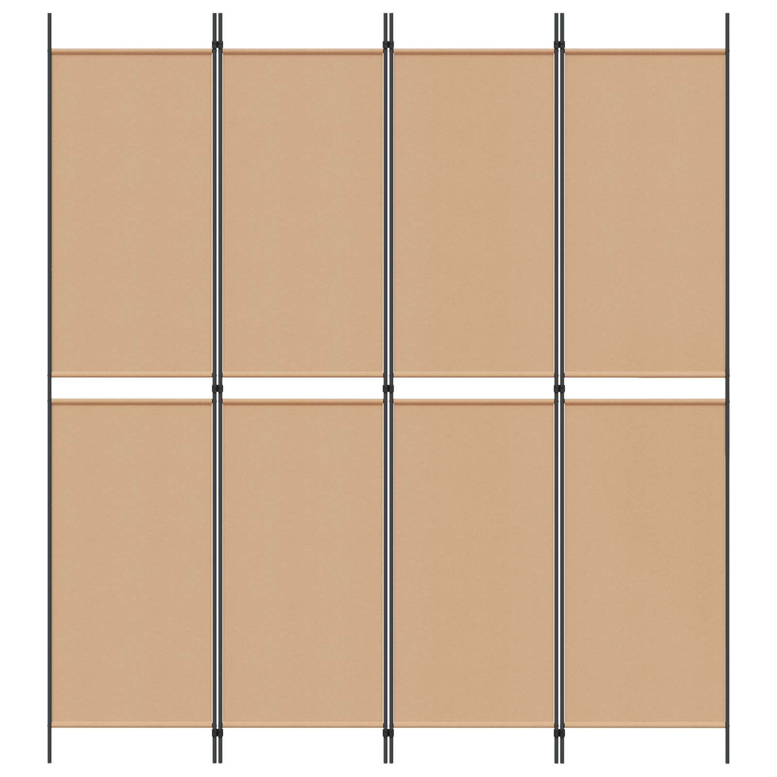 4-teiliger Raumteiler Beige 200 x 220 cm Stoff