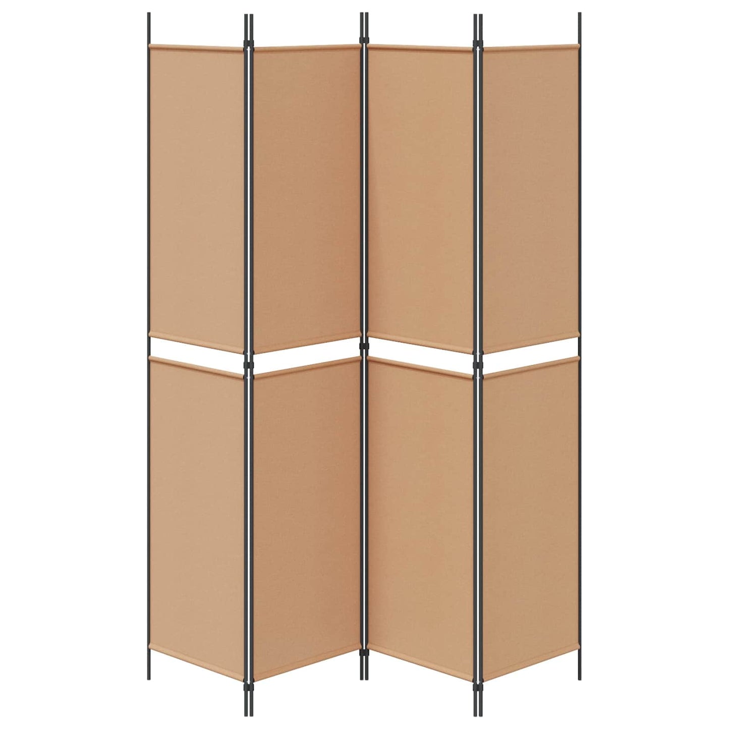 4-teiliger Raumteiler Beige 200 x 220 cm Stoff