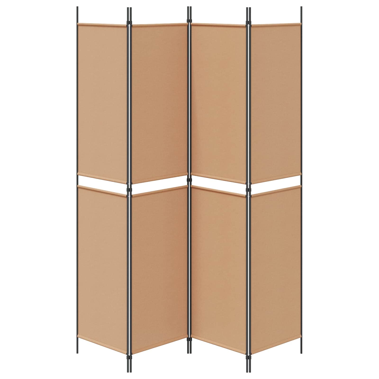 4-teiliger Raumteiler Beige 200 x 220 cm Stoff