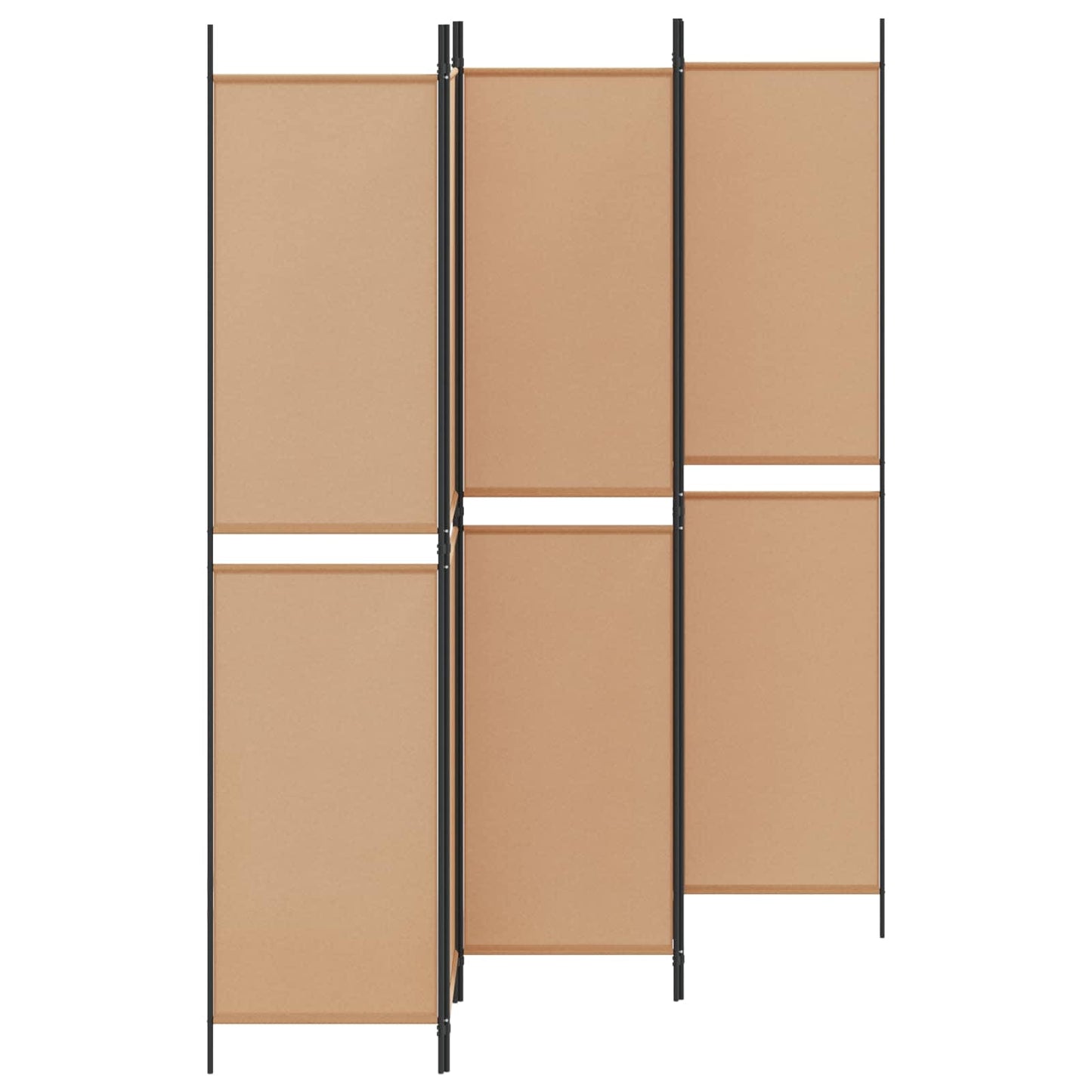 5-teiliger Raumteiler Beige 250 x 220 cm Stoff