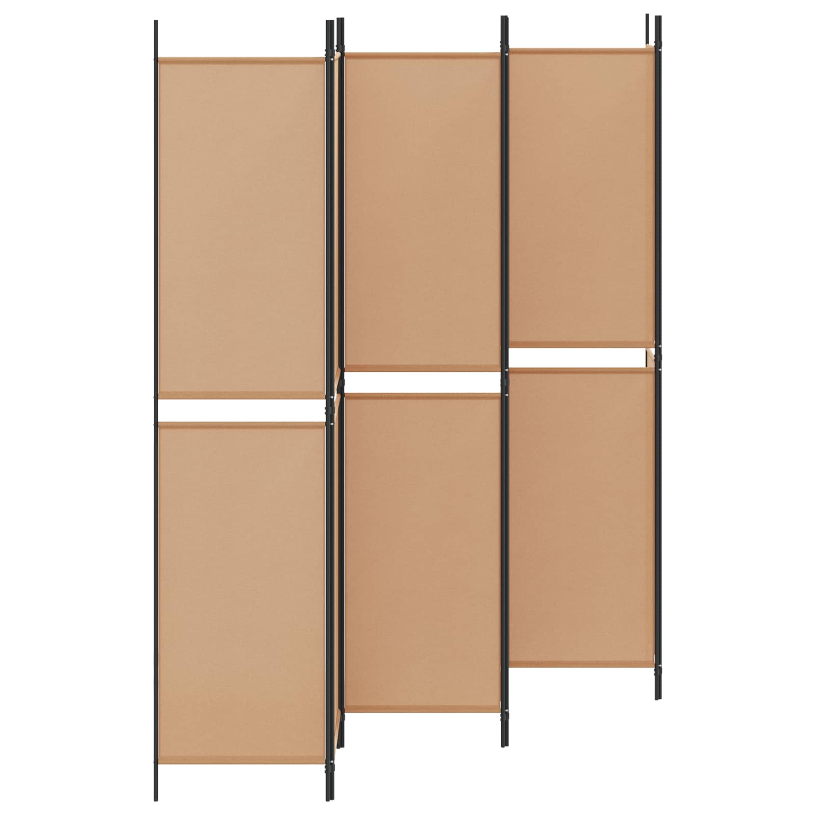 6-teiliger Raumtrenner Beige 300 x 220 cm Stoff