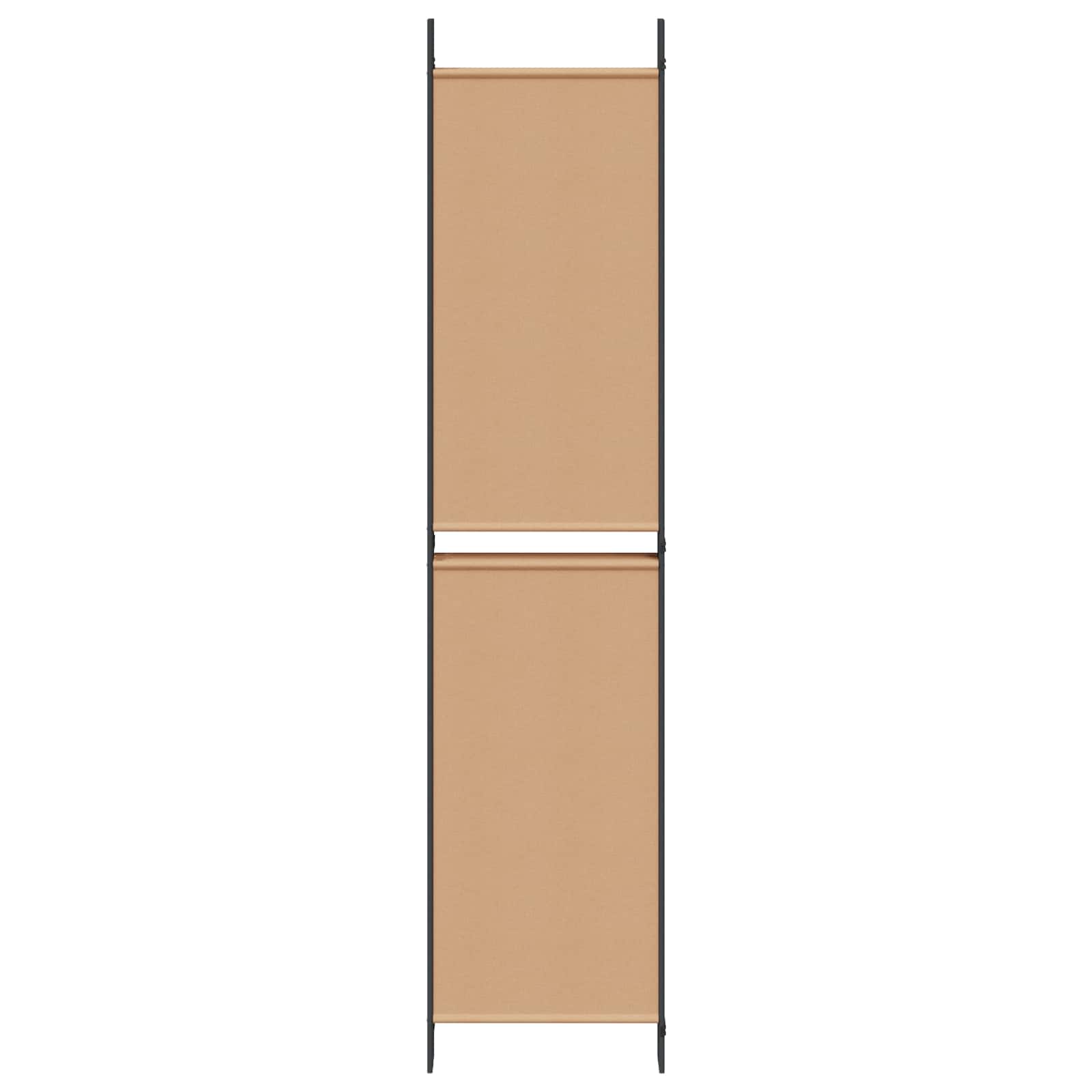6-teiliger Raumtrenner Beige 300 x 220 cm Stoff