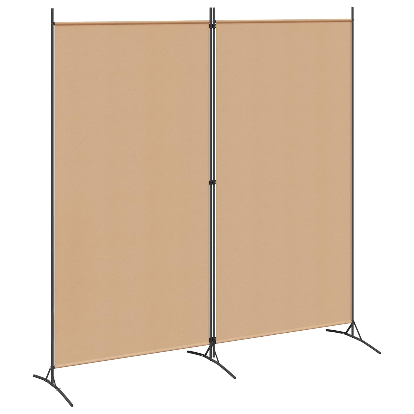 2-teiliger Raumteiler Beige 175 x 180 cm Stoff