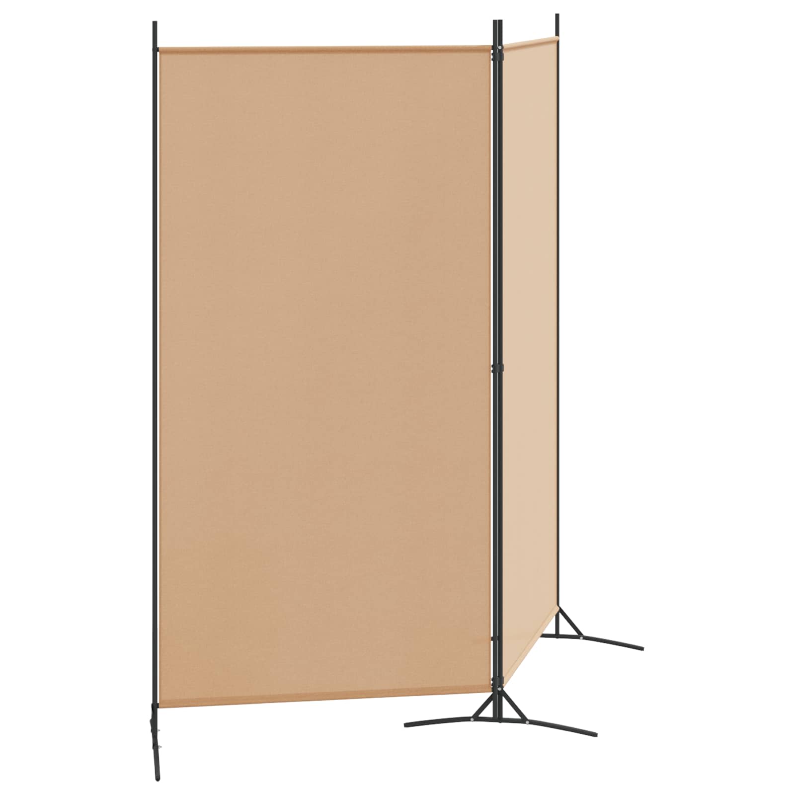 2-teiliger Raumteiler Beige 175 x 180 cm Stoff