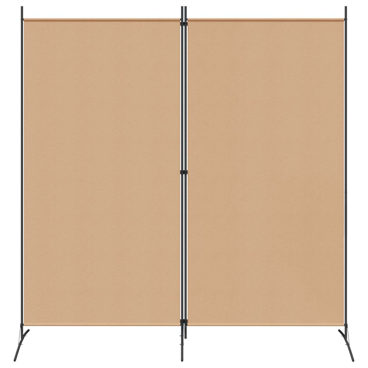 2-teiliger Raumteiler Beige 175 x 180 cm Stoff
