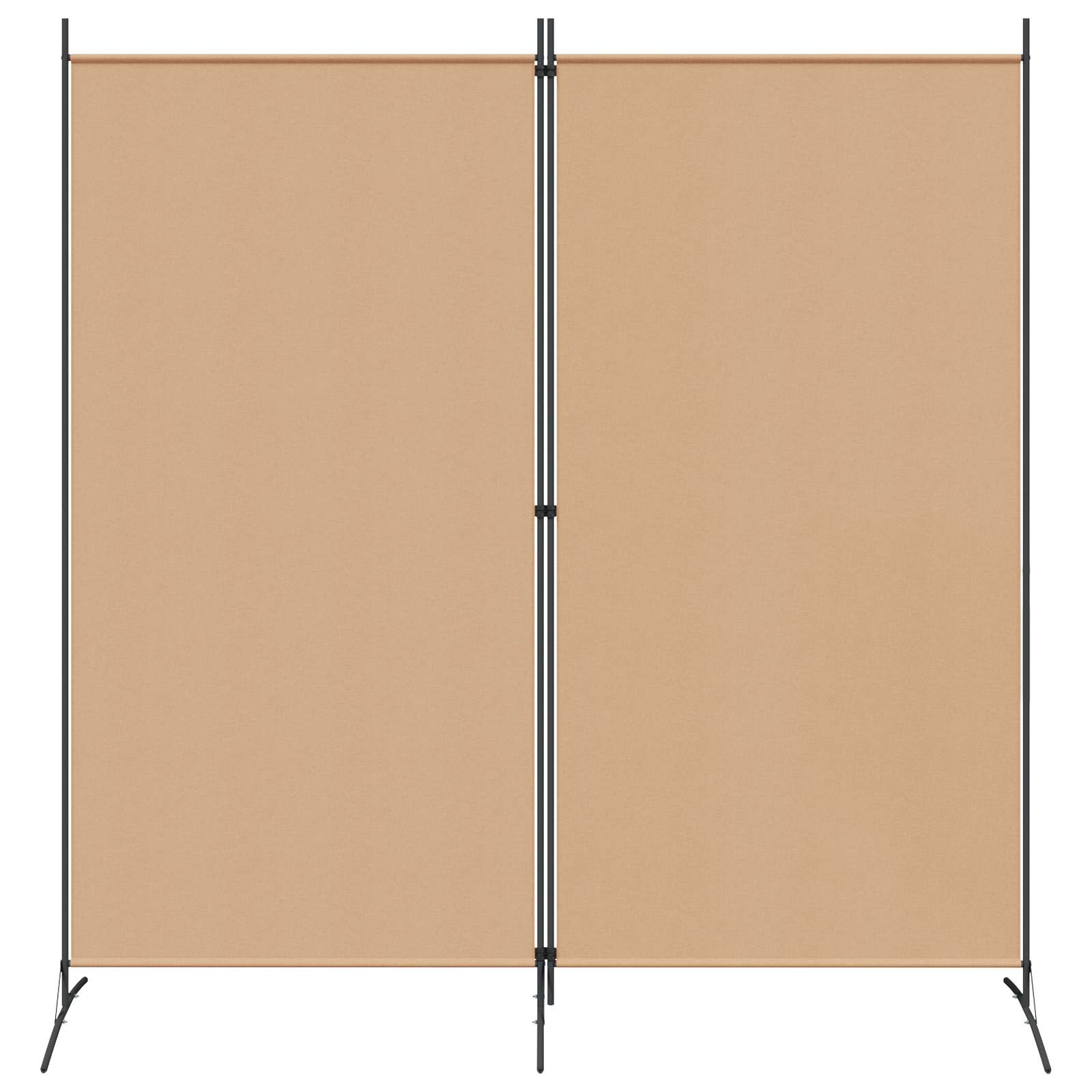 2-teiliger Raumteiler Beige 175 x 180 cm Stoff