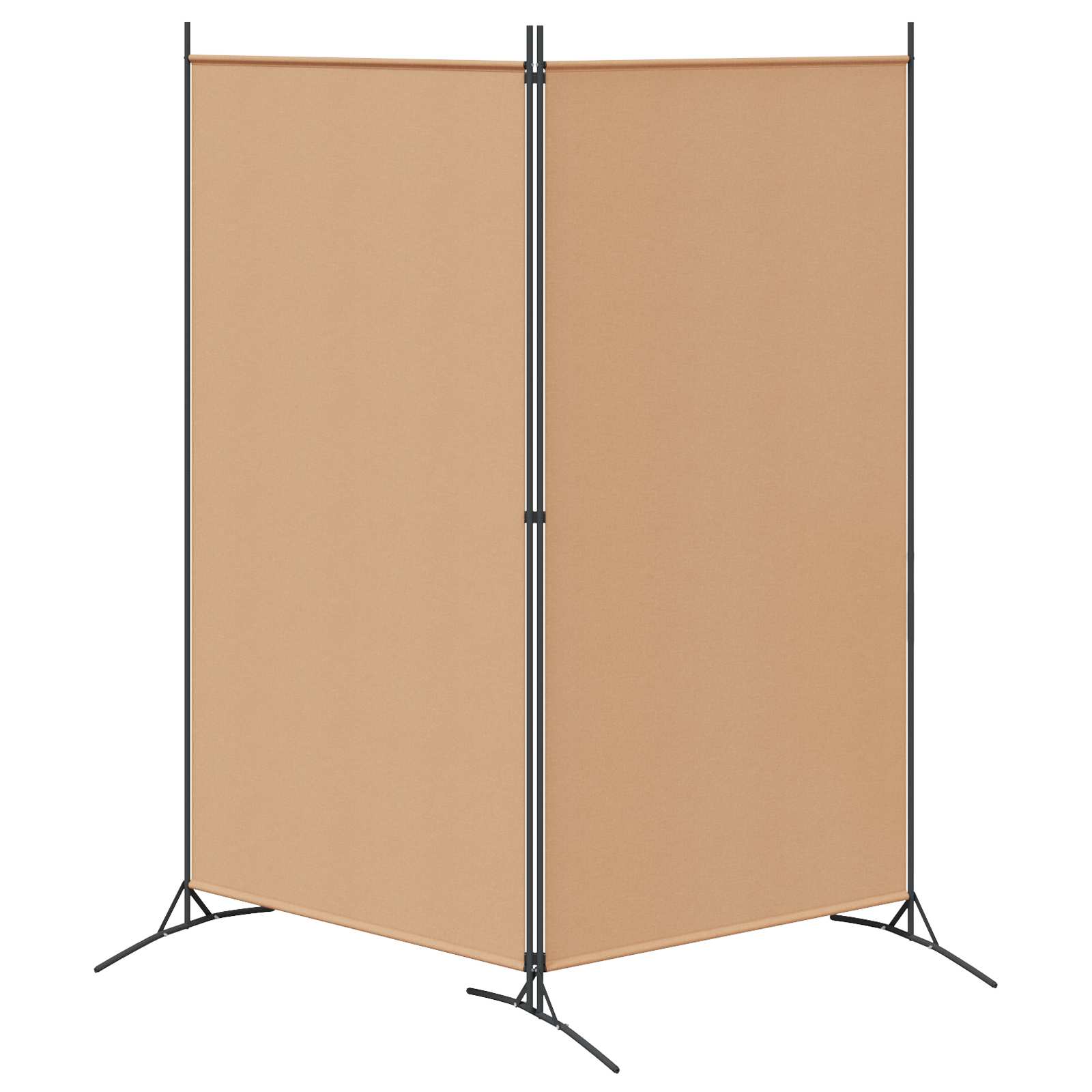 2-teiliger Raumteiler Beige 175 x 180 cm Stoff