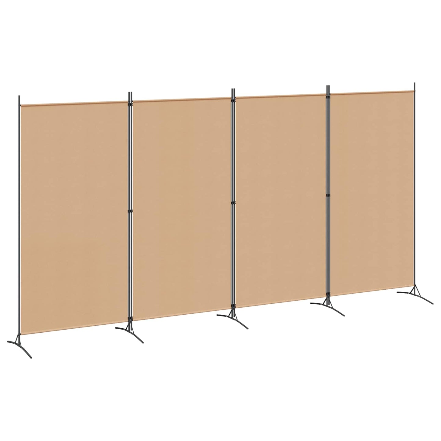 4-teiliger Raumteiler Beige 346 x 180 cm Stoff