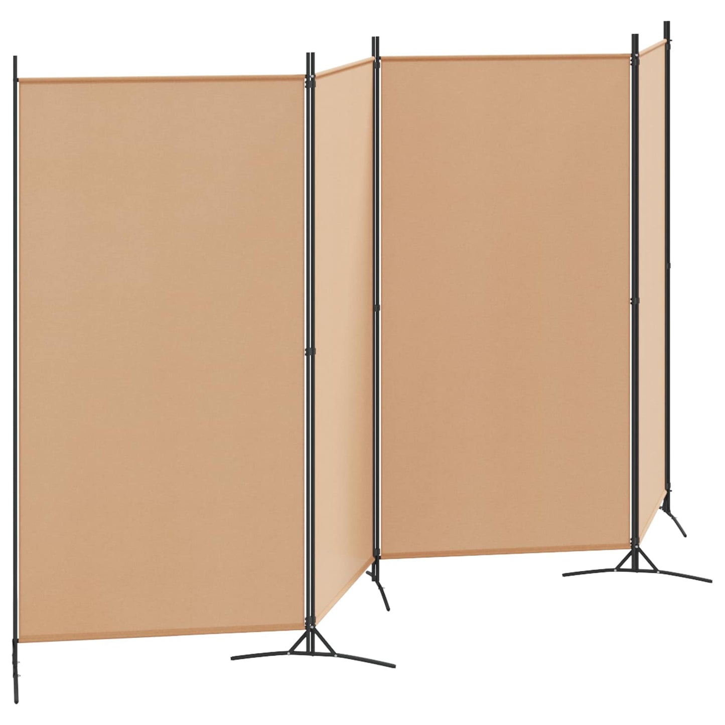 4-teiliger Raumteiler Beige 346 x 180 cm Stoff