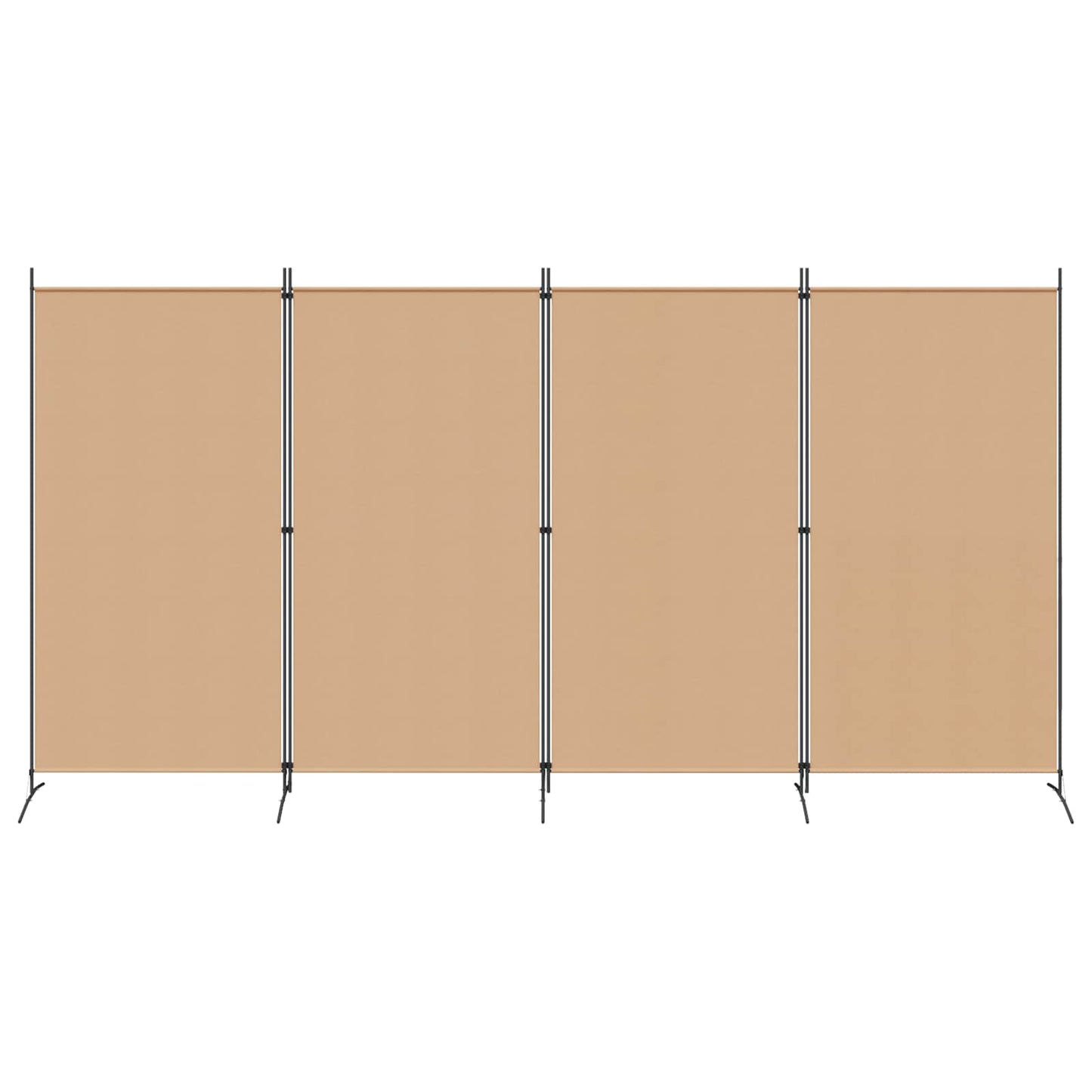 4-teiliger Raumteiler Beige 346 x 180 cm Stoff