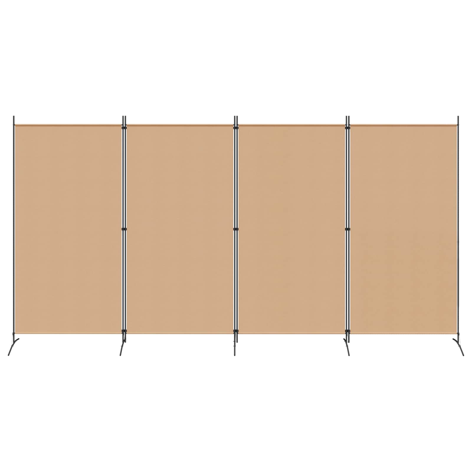4-teiliger Raumteiler Beige 346 x 180 cm Stoff