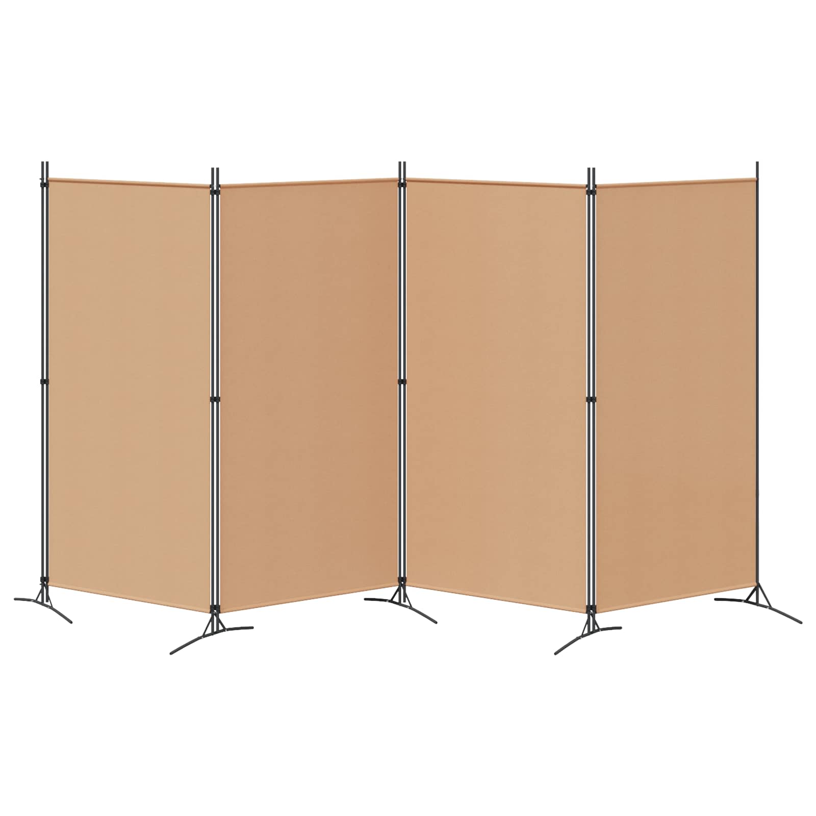 4-teiliger Raumteiler Beige 346 x 180 cm Stoff