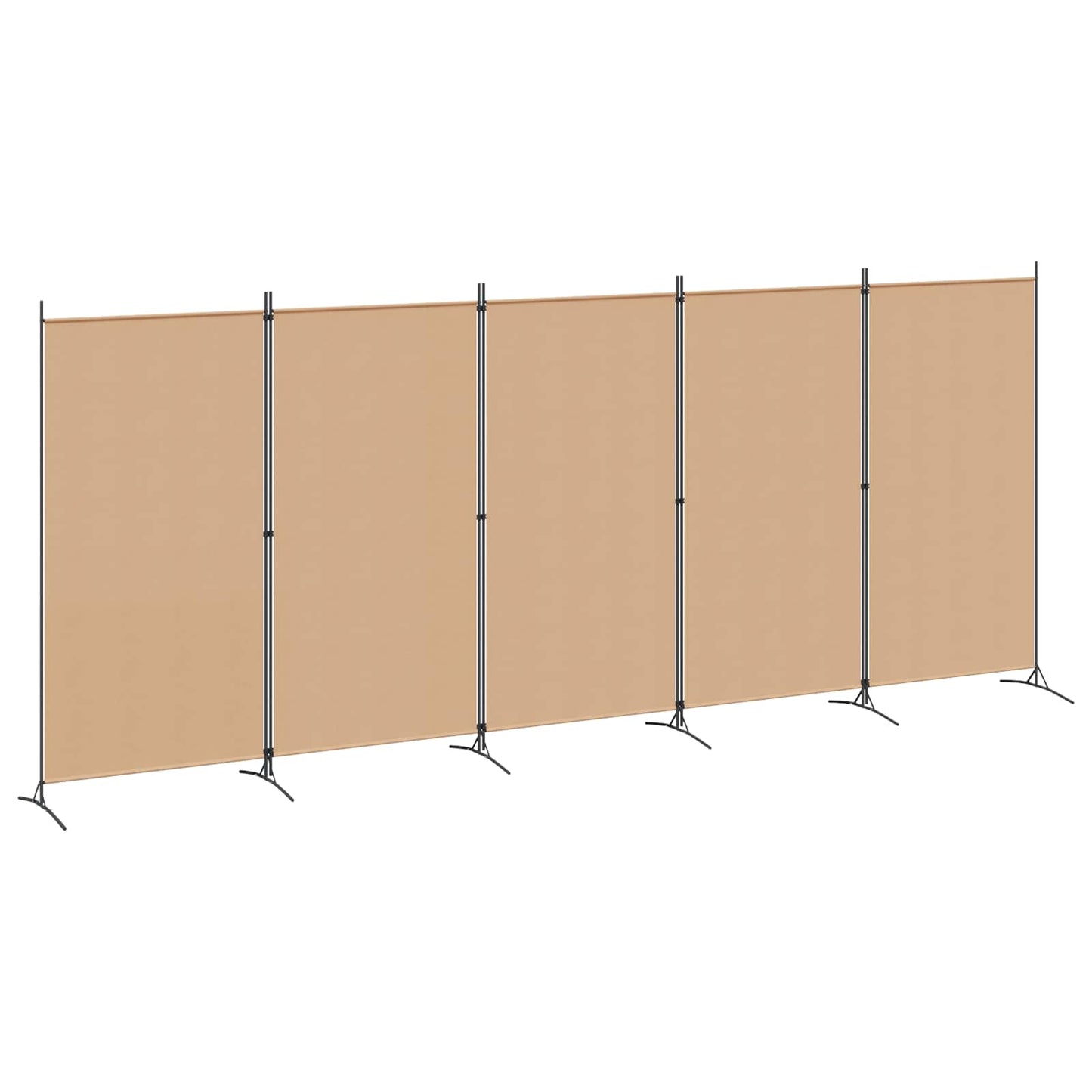 5-teiliger Raumteiler Beige 433 x 180 cm Stoff