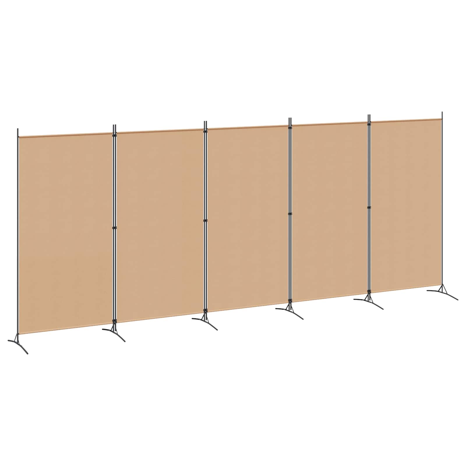 5-teiliger Raumteiler Beige 433 x 180 cm Stoff