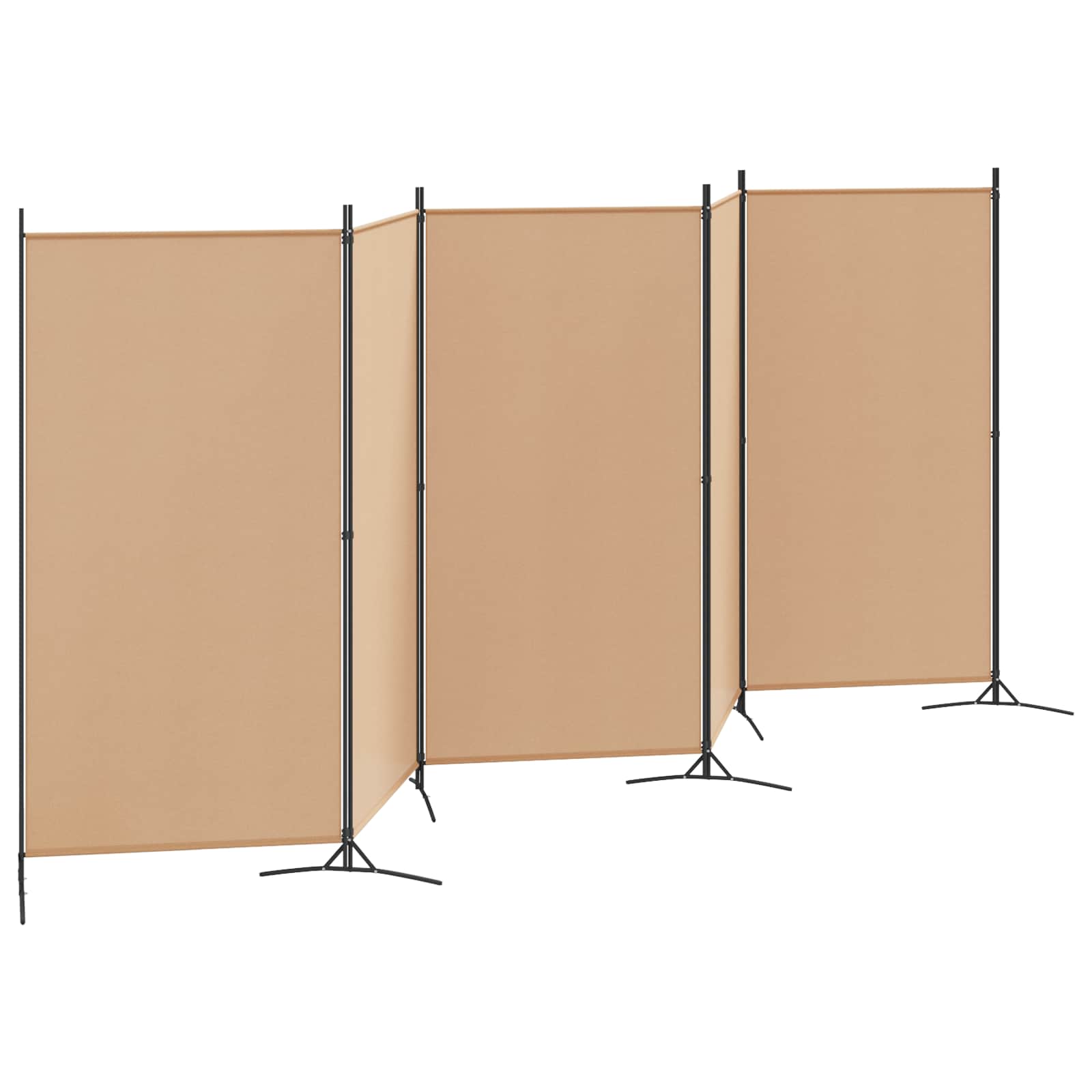 5-teiliger Raumteiler Beige 433 x 180 cm Stoff