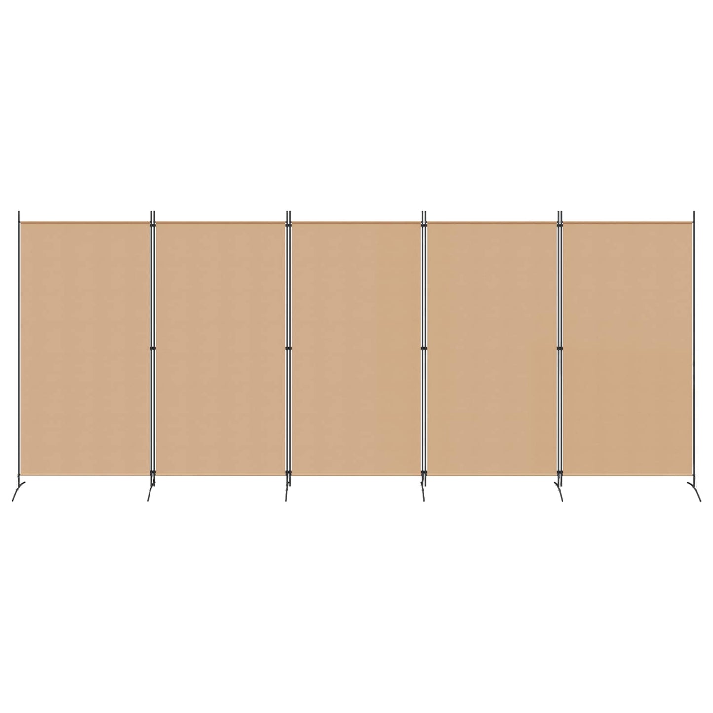 5-teiliger Raumteiler Beige 433 x 180 cm Stoff