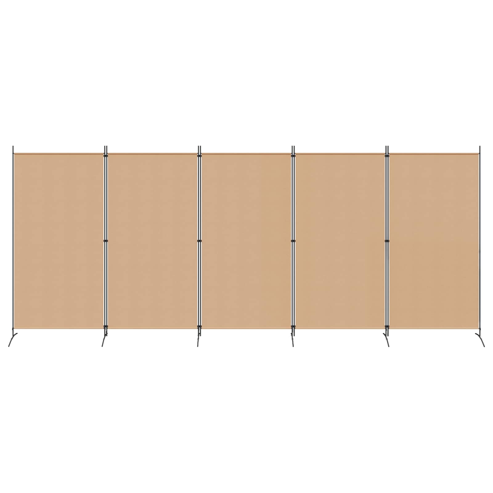 5-teiliger Raumteiler Beige 433 x 180 cm Stoff