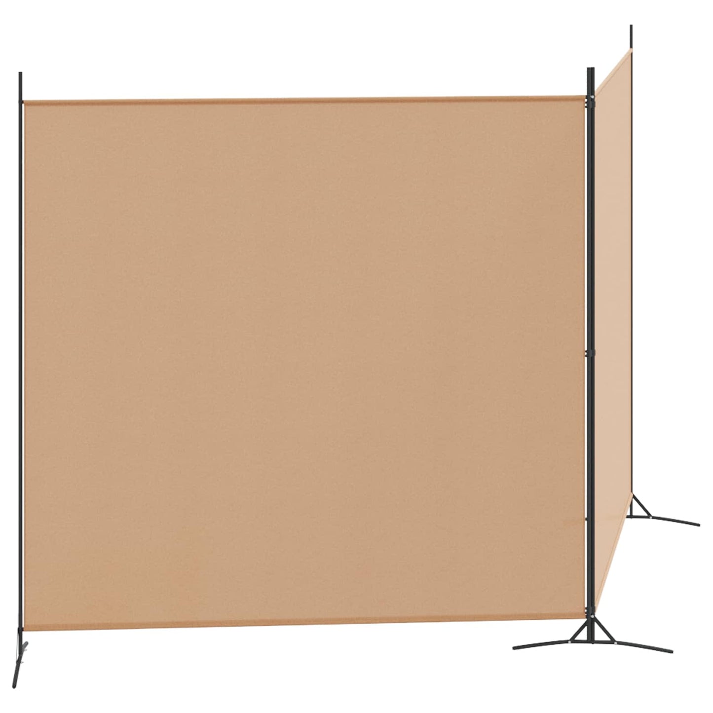 2-teiliger Raumteiler Beige 348 x 180 cm Stoff